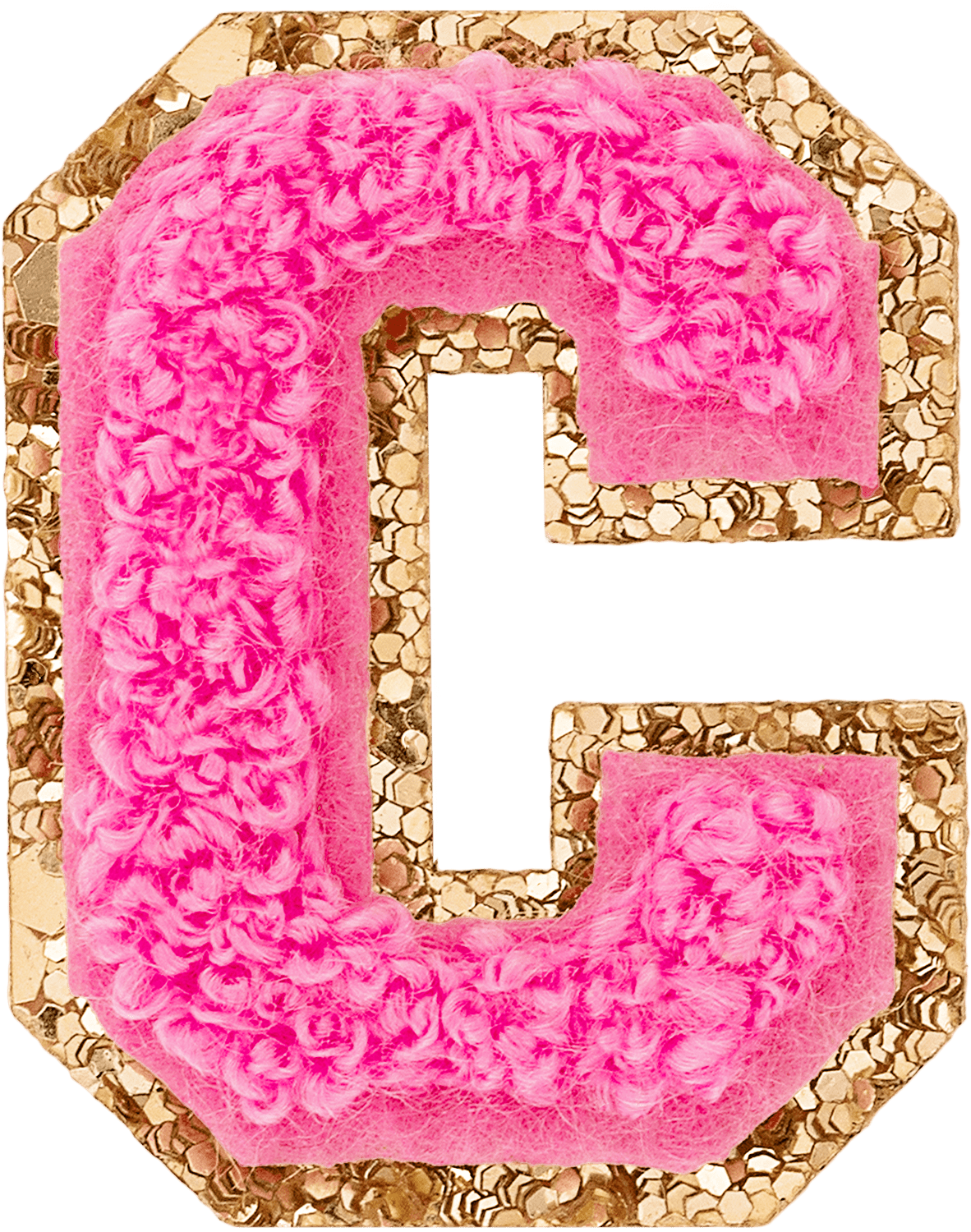 Bubblegum Mini Glitter Varsity Letter Patch