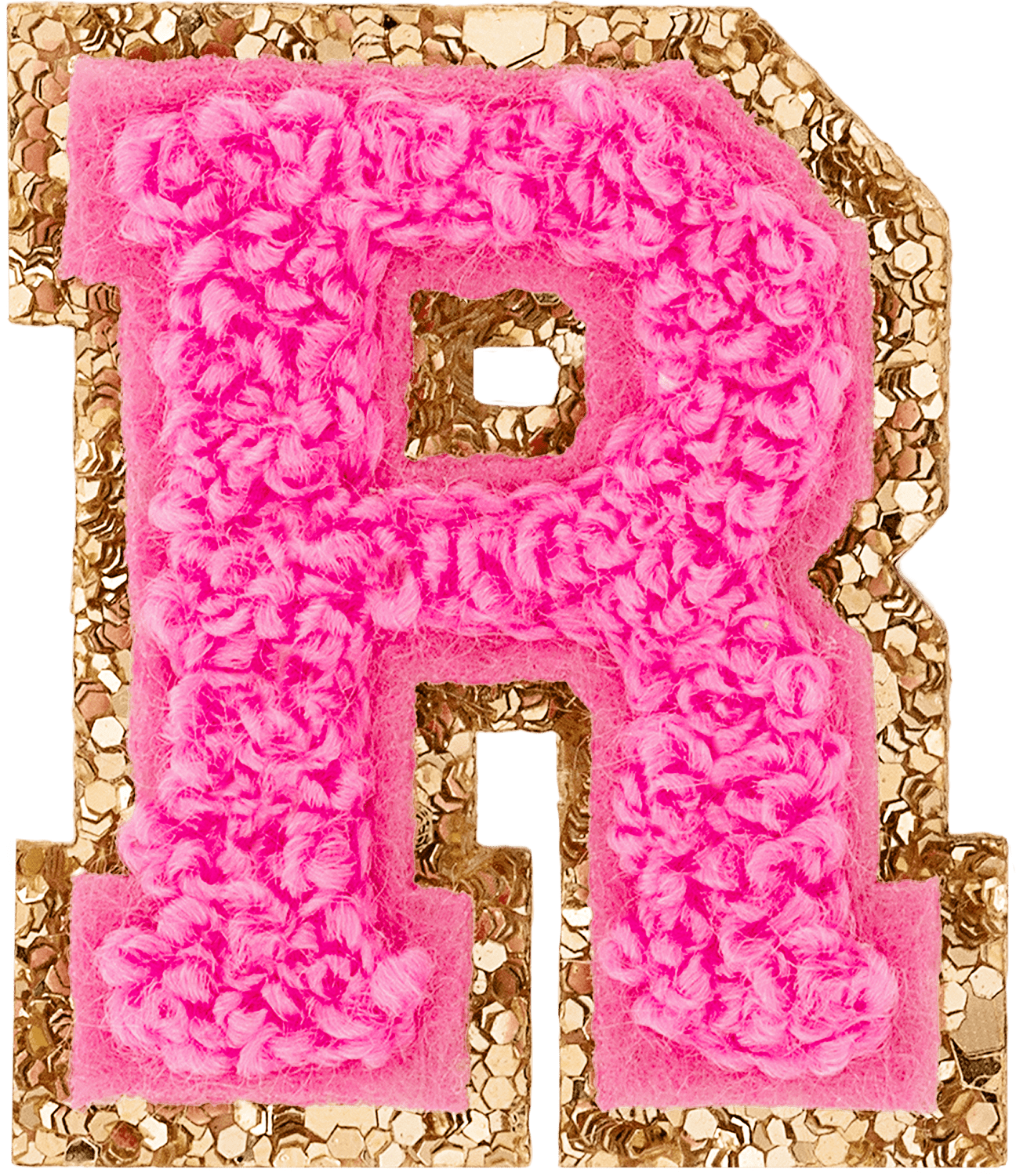 Bubblegum Mini Glitter Varsity Letter Patch