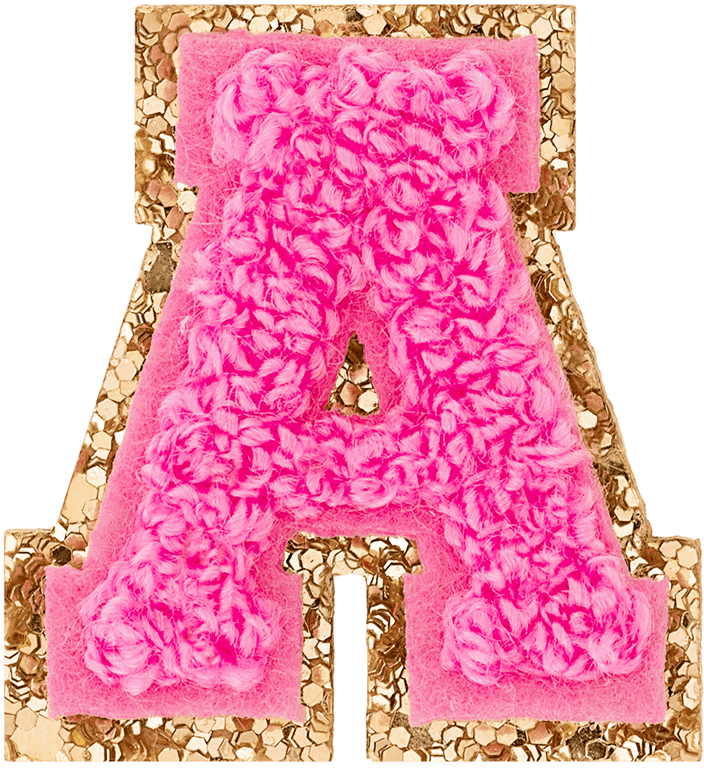 Bubblegum Mini Glitter Varsity Letter Patch