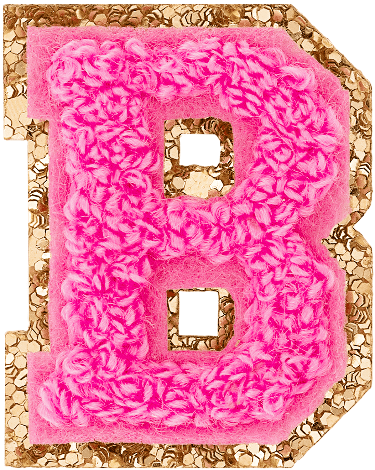 Bubblegum Mini Glitter Varsity Letter Patch