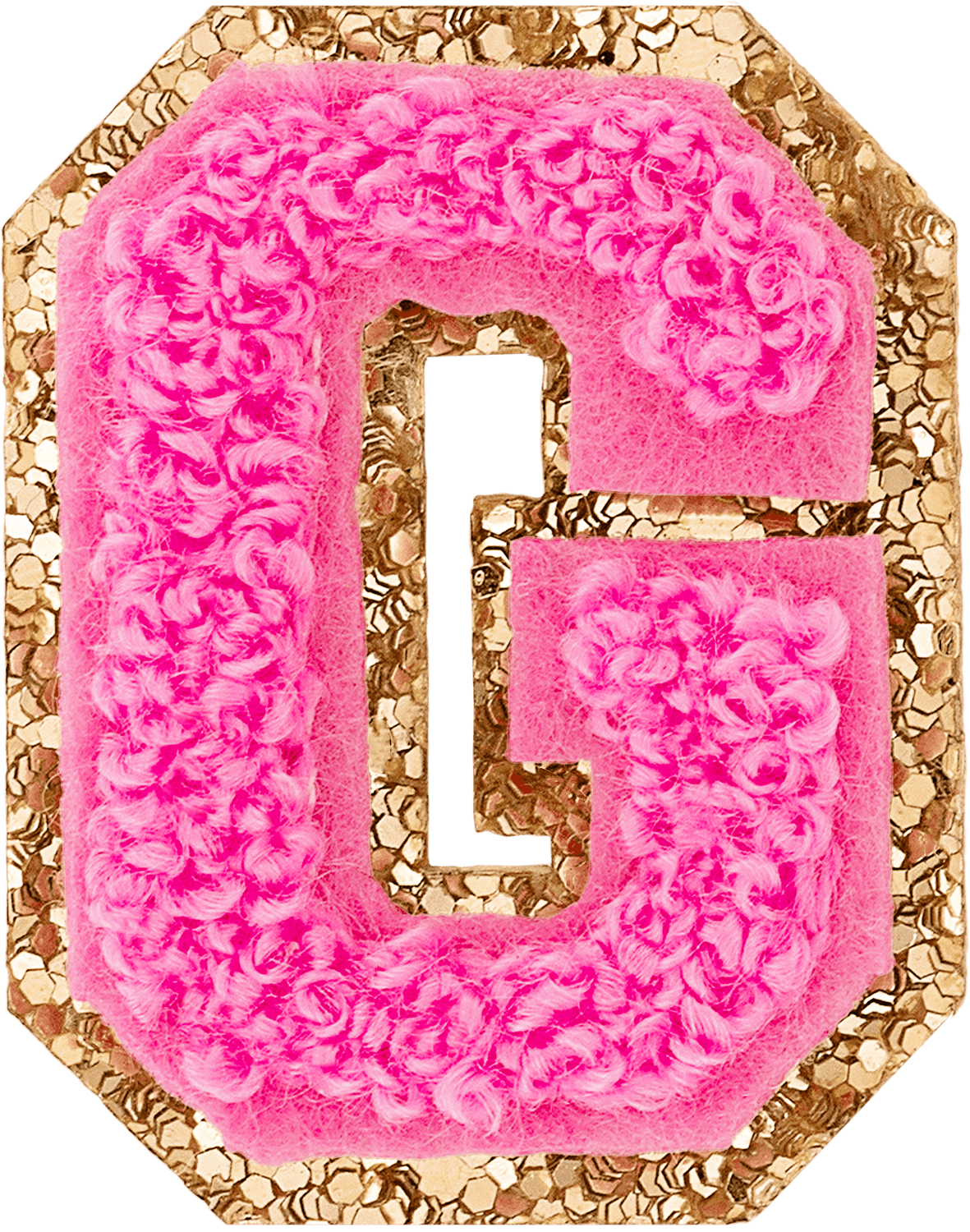Bubblegum Mini Glitter Varsity Letter Patch