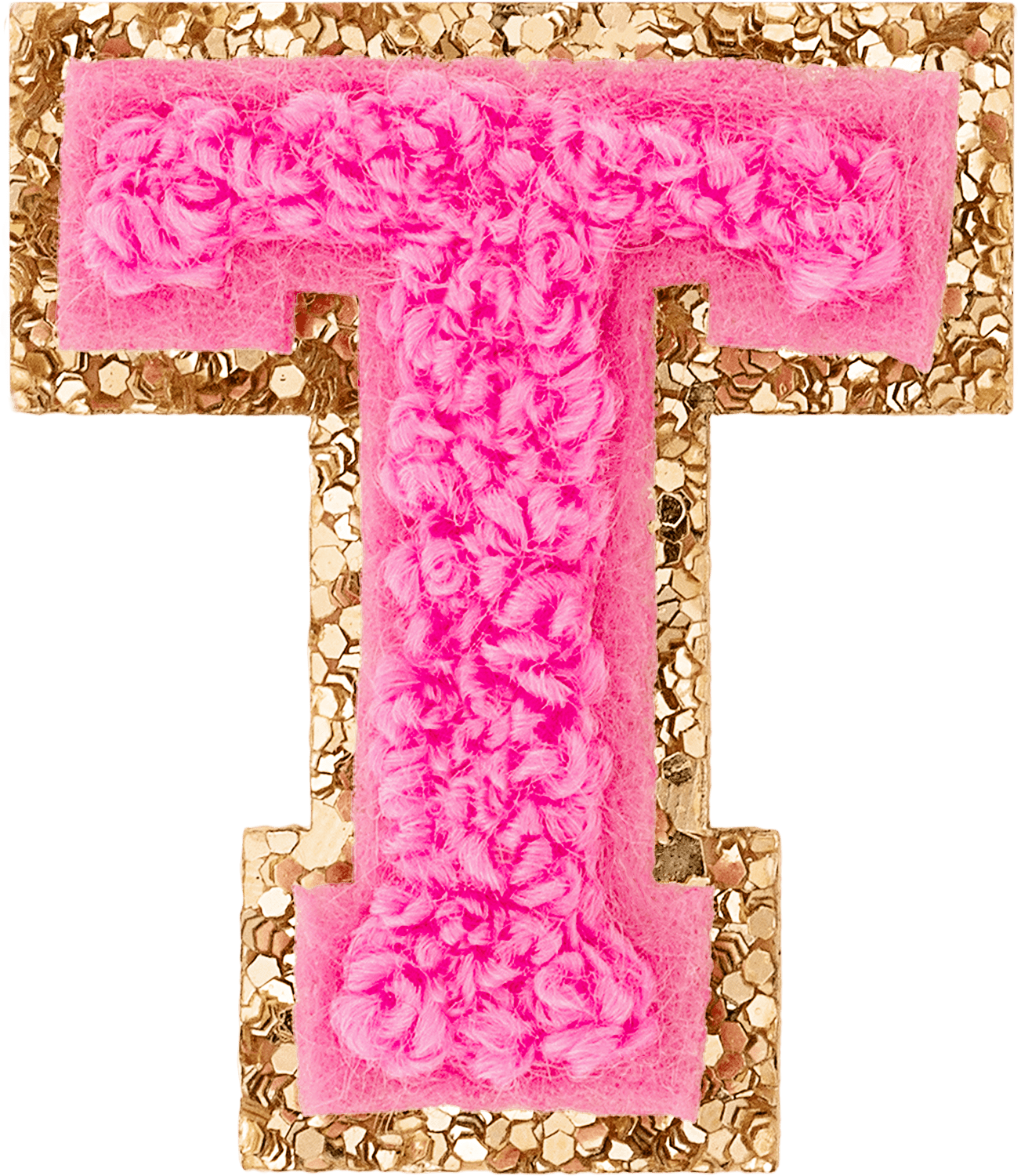 Bubblegum Mini Glitter Varsity Letter Patch