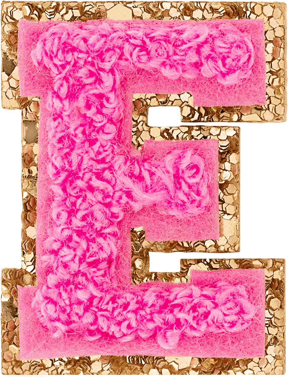 Bubblegum Mini Glitter Varsity Letter Patch