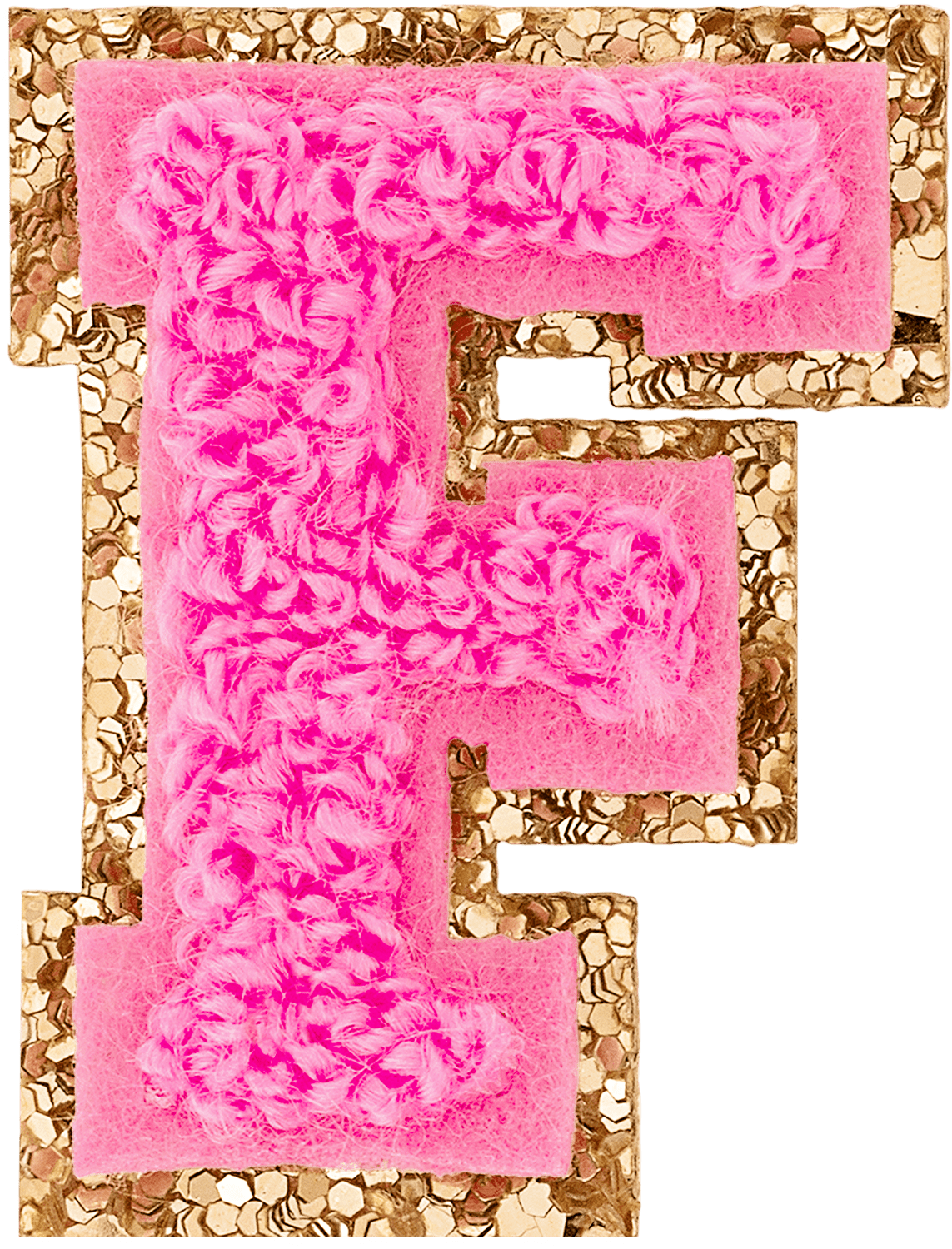 Bubblegum Mini Glitter Varsity Letter Patch