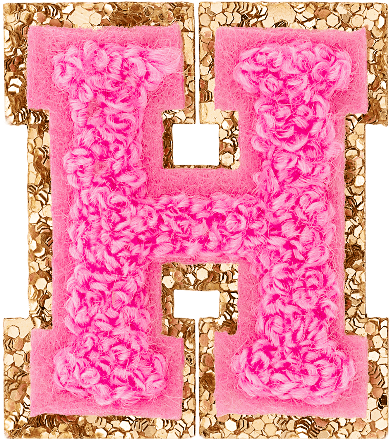 Bubblegum Mini Glitter Varsity Letter Patch