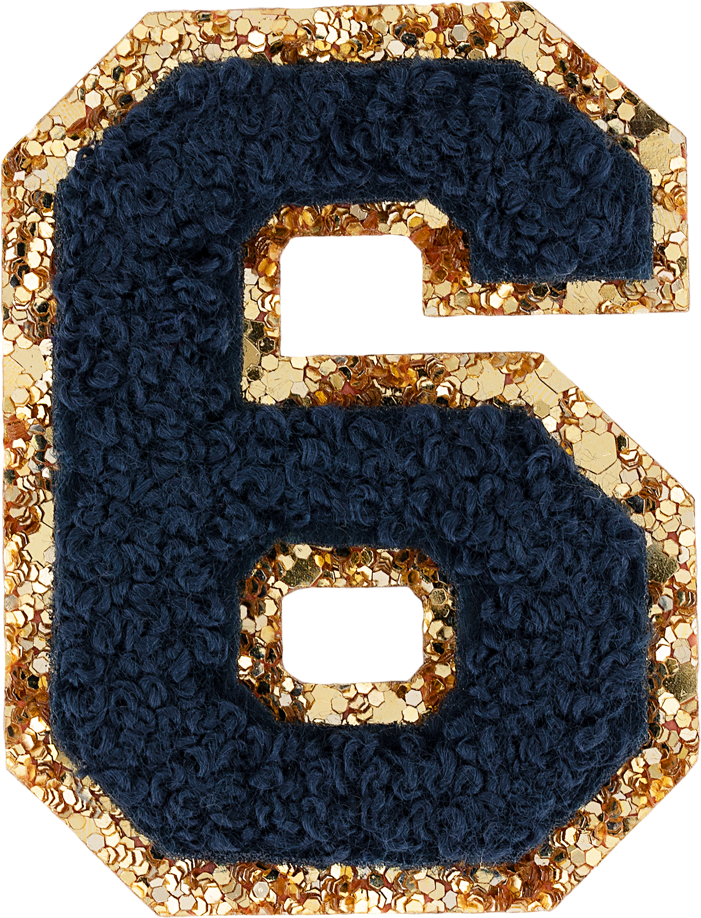 Sapphire Glitter Varsity Number Patch