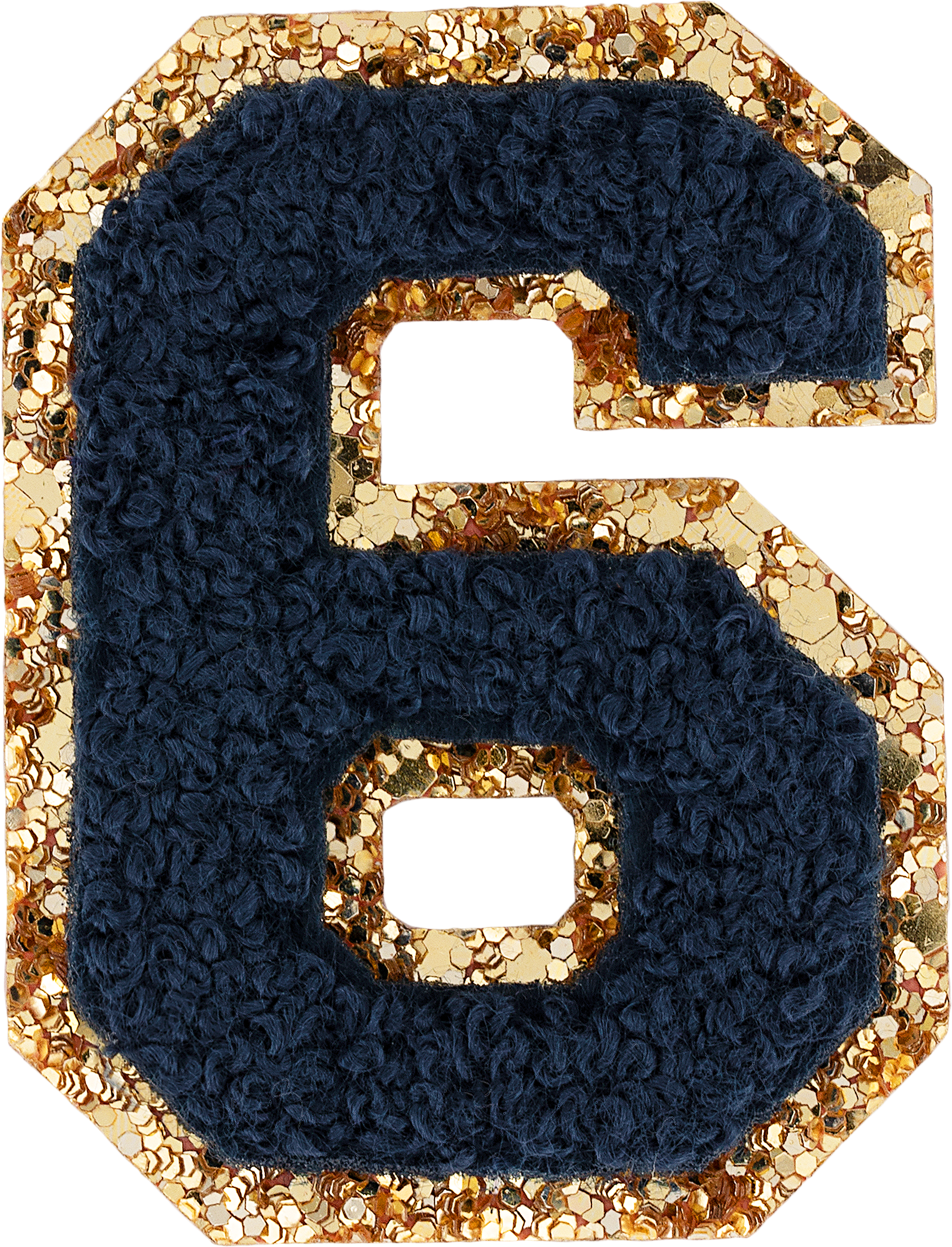Sapphire Glitter Varsity Number Patch