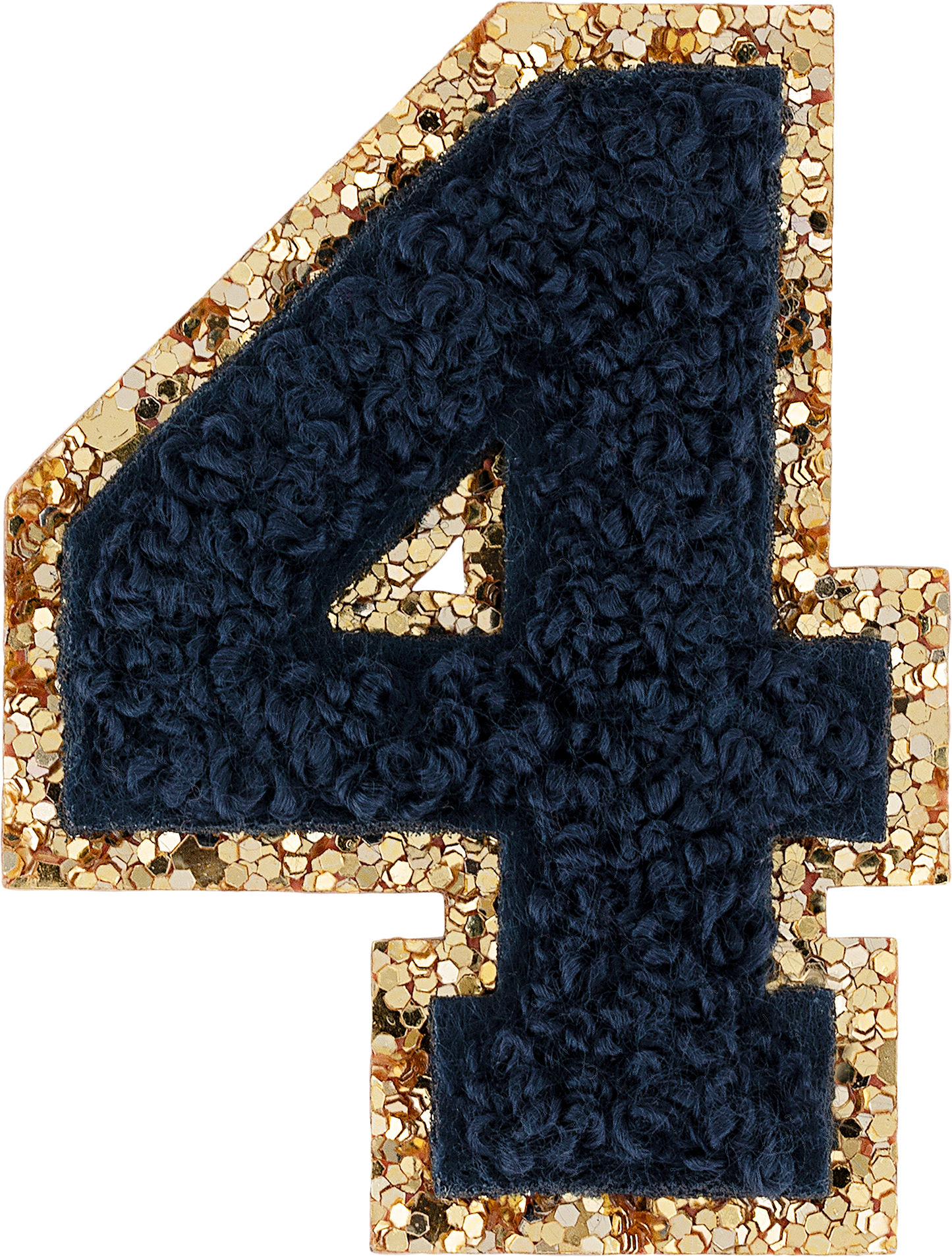 Sapphire Glitter Varsity Number Patch