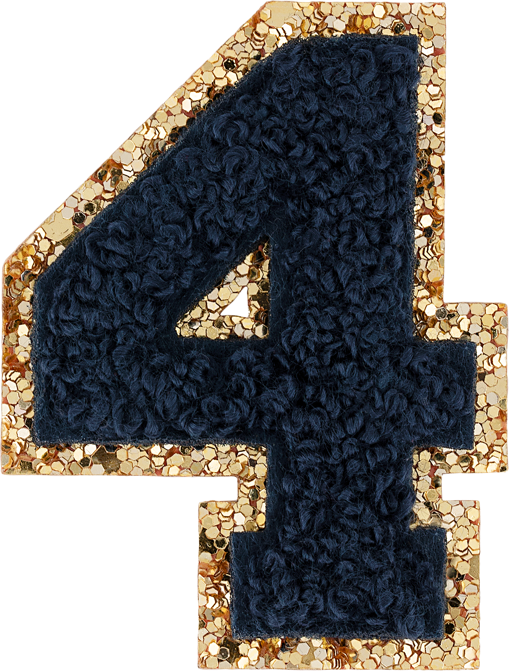 Sapphire Glitter Varsity Number Patch