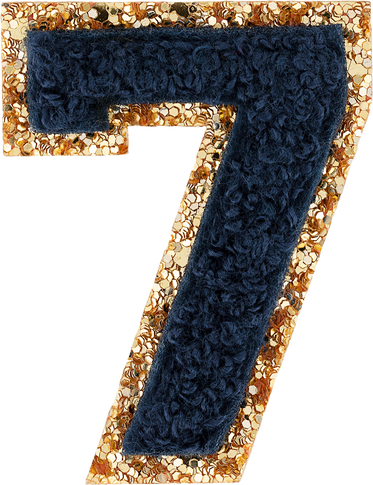 Sapphire Glitter Varsity Number Patch