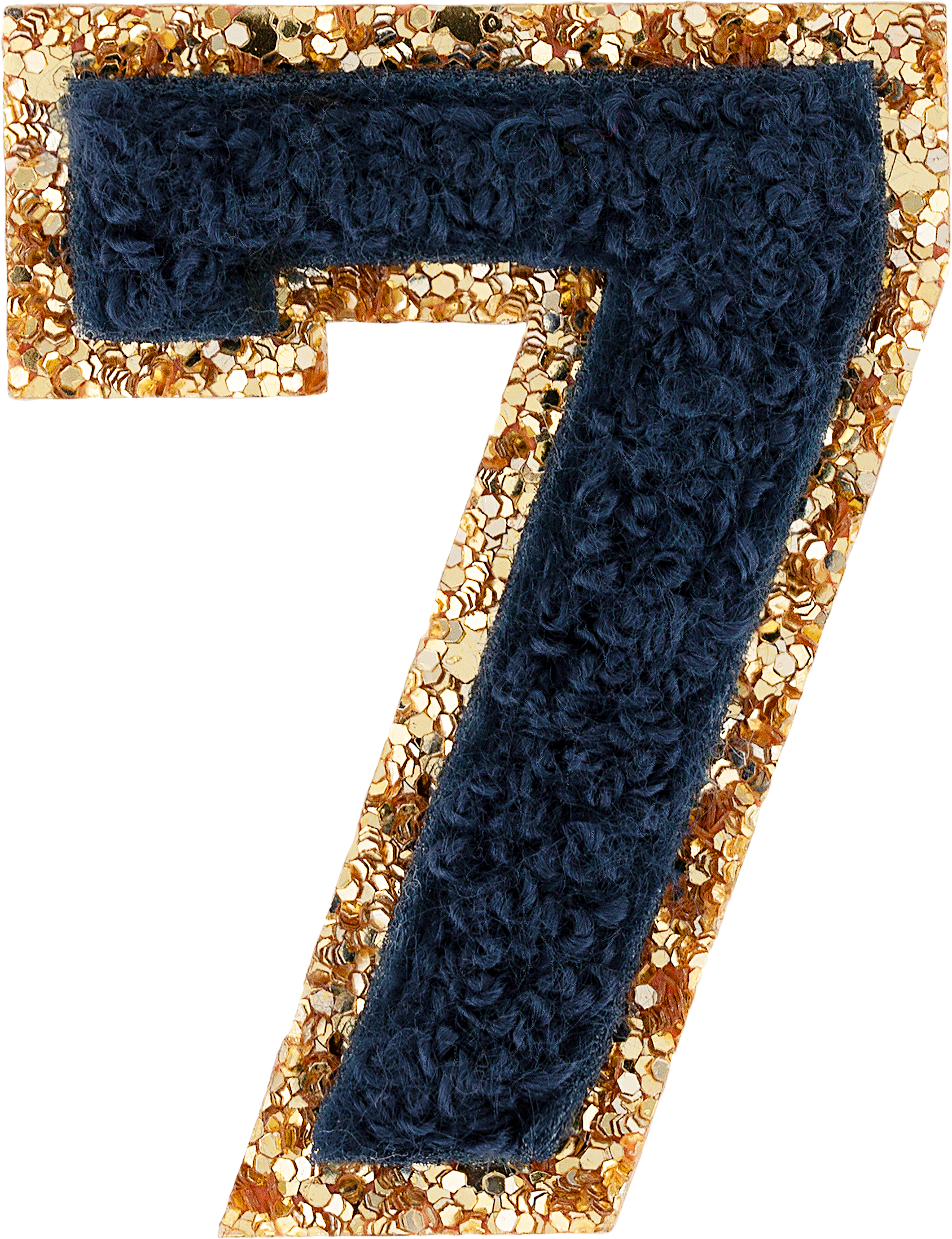 Sapphire Glitter Varsity Number Patch