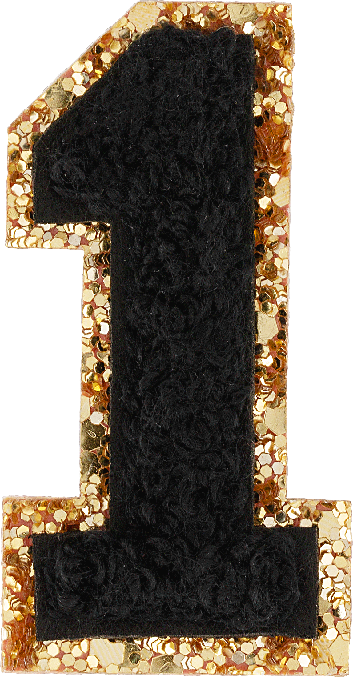 Noir Glitter Varsity Number Patch