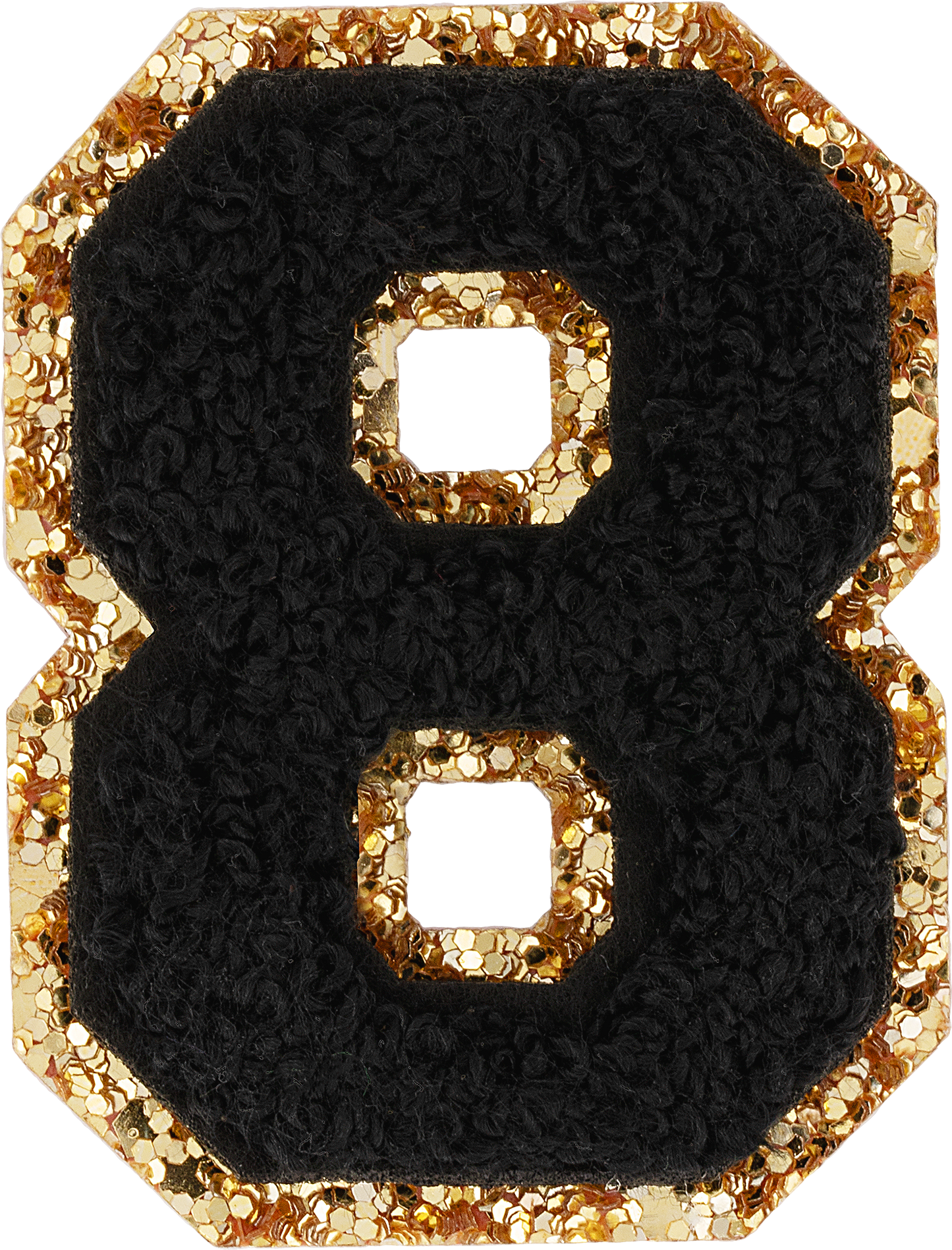 Noir Glitter Varsity Number Patch