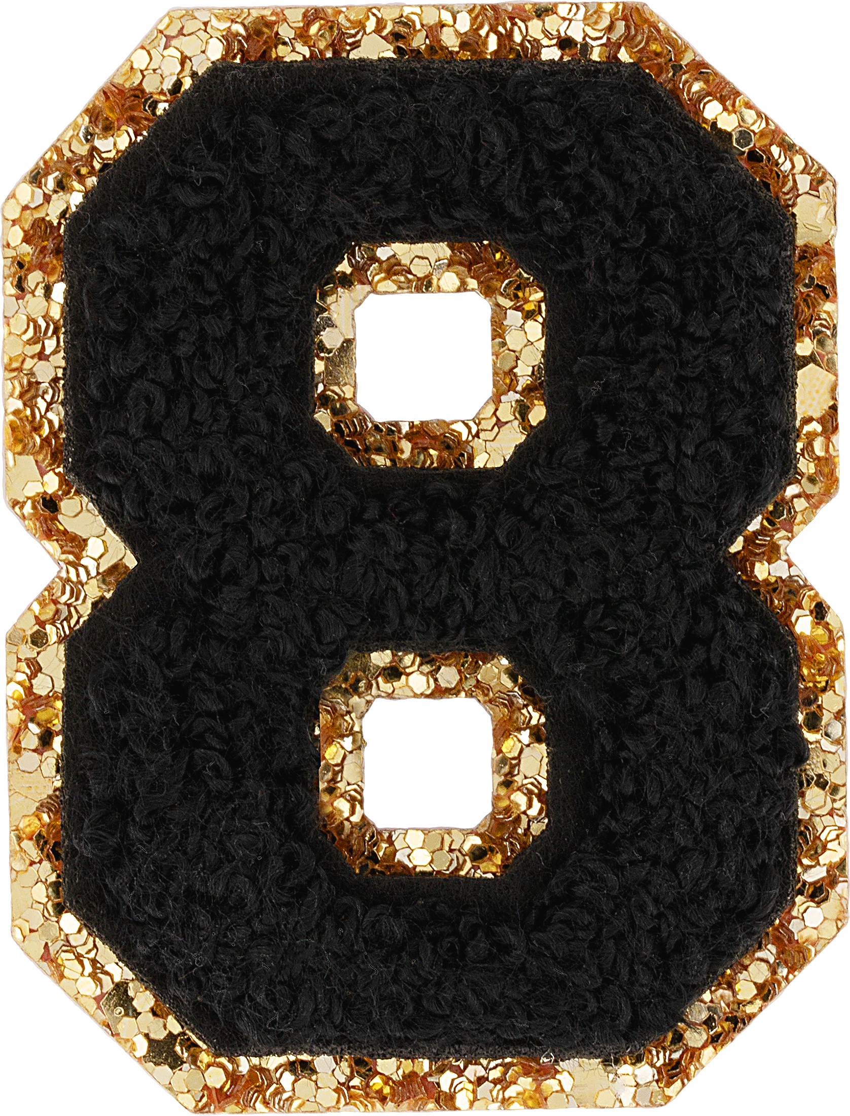 Noir Glitter Varsity Number Patch