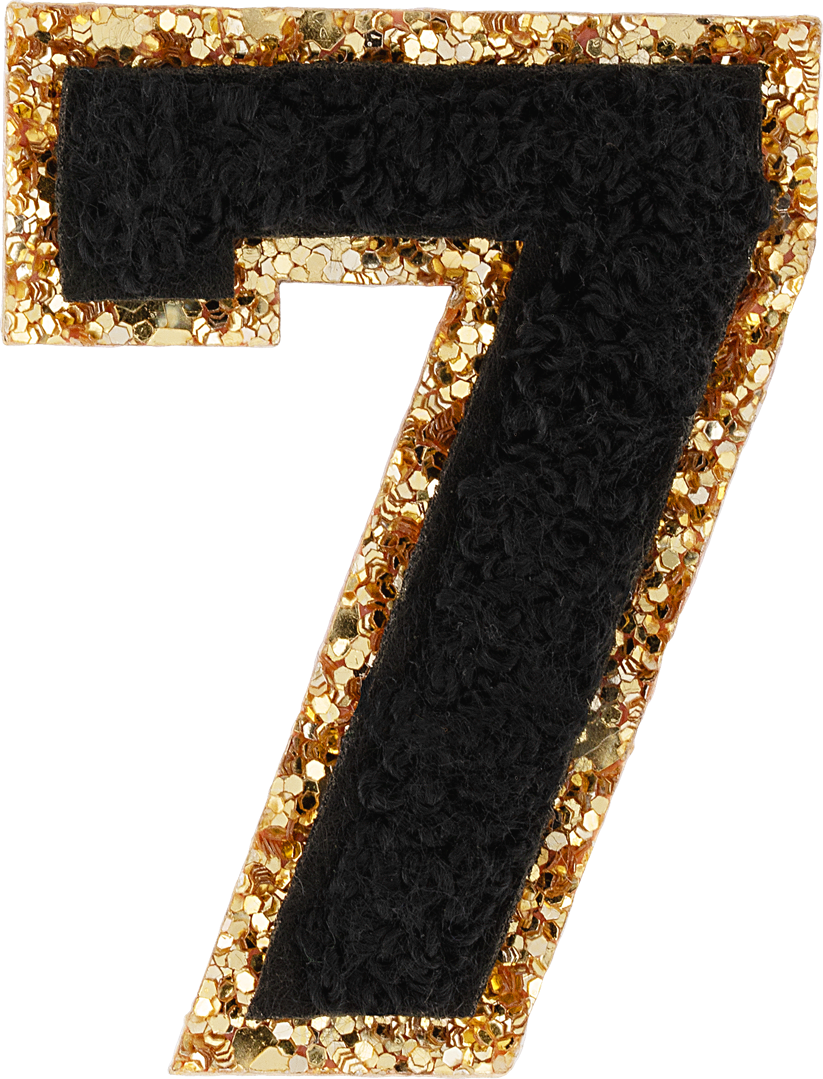 Noir Glitter Varsity Number Patch