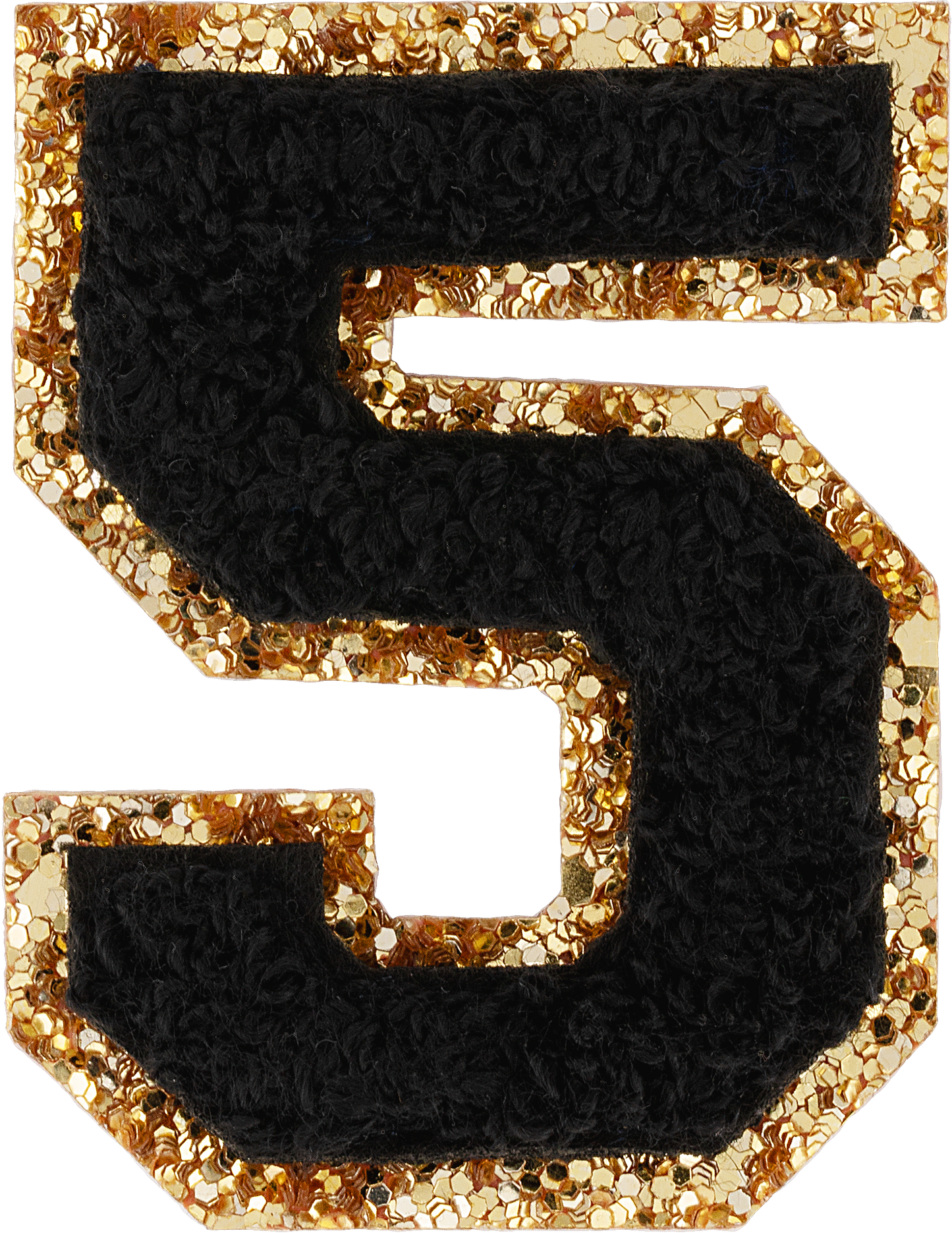 Noir Glitter Varsity Number Patch
