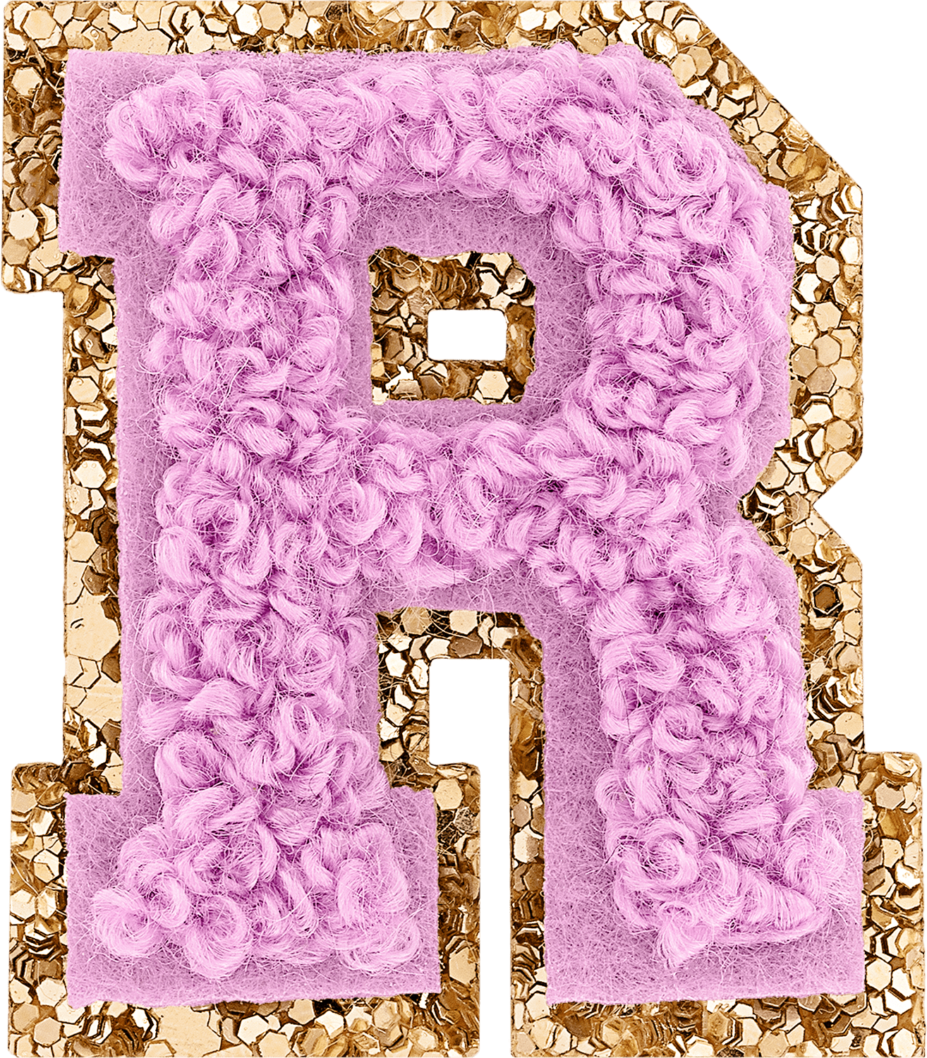 Grape Mini Glitter Varsity Letter Patch