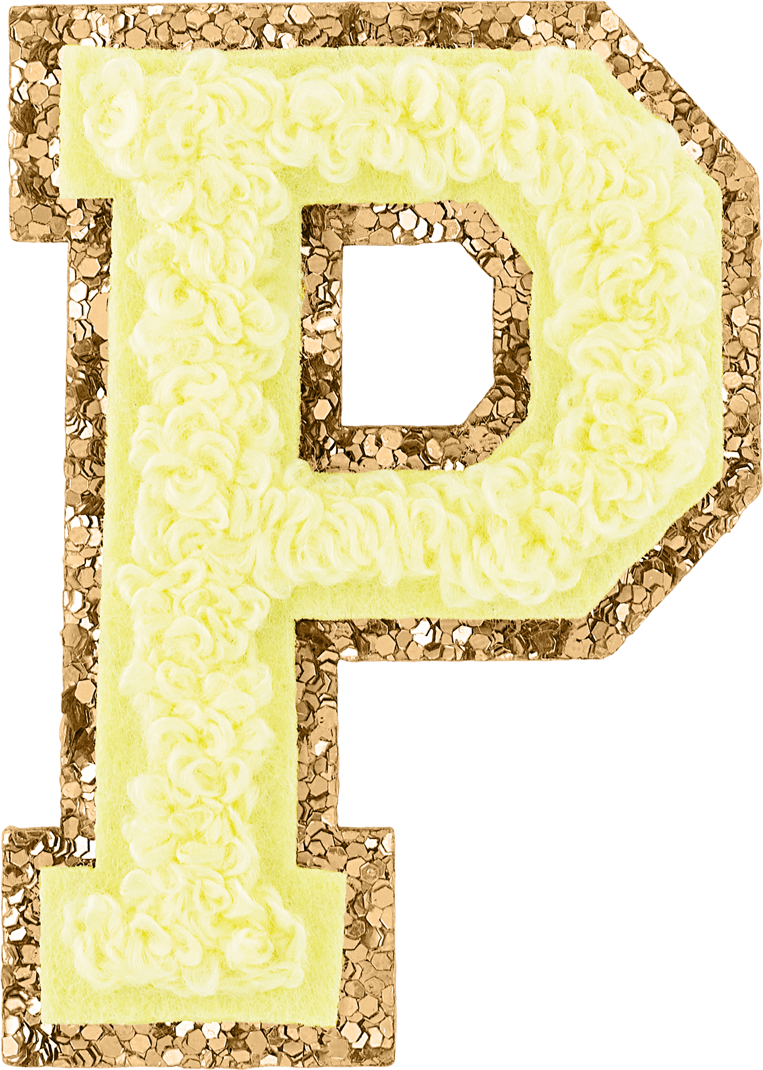 Banana Glitter Varsity Letter Patches