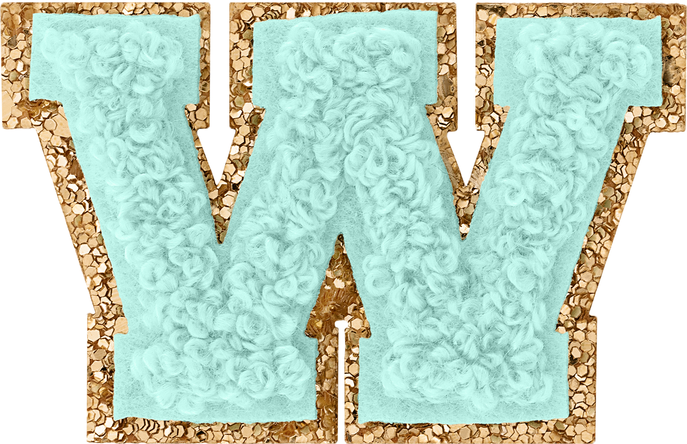 Cotton Candy Mini Glitter Varsity Letter Patch