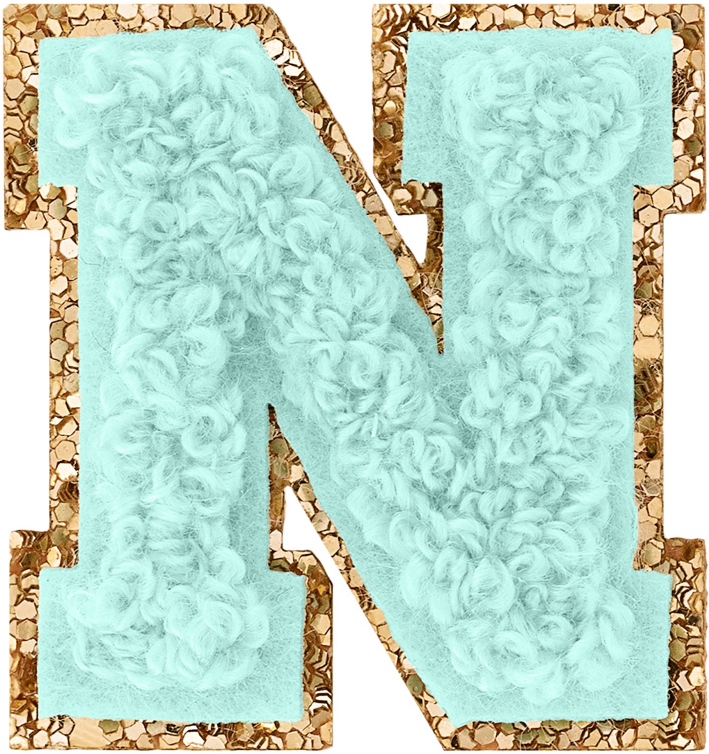 Cotton Candy Mini Glitter Varsity Letter Patch