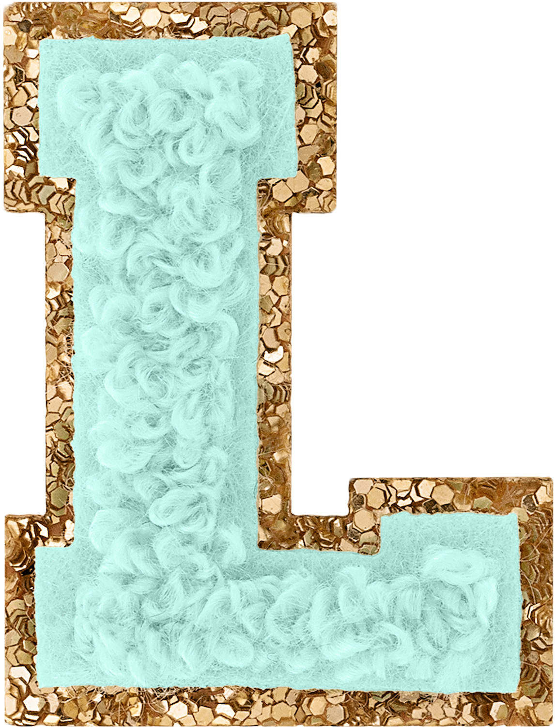 Cotton Candy Mini Glitter Varsity Letter Patch