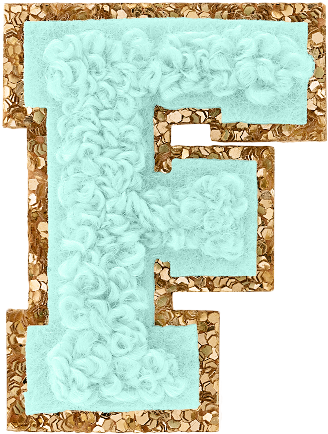 Cotton Candy Mini Glitter Varsity Letter Patch