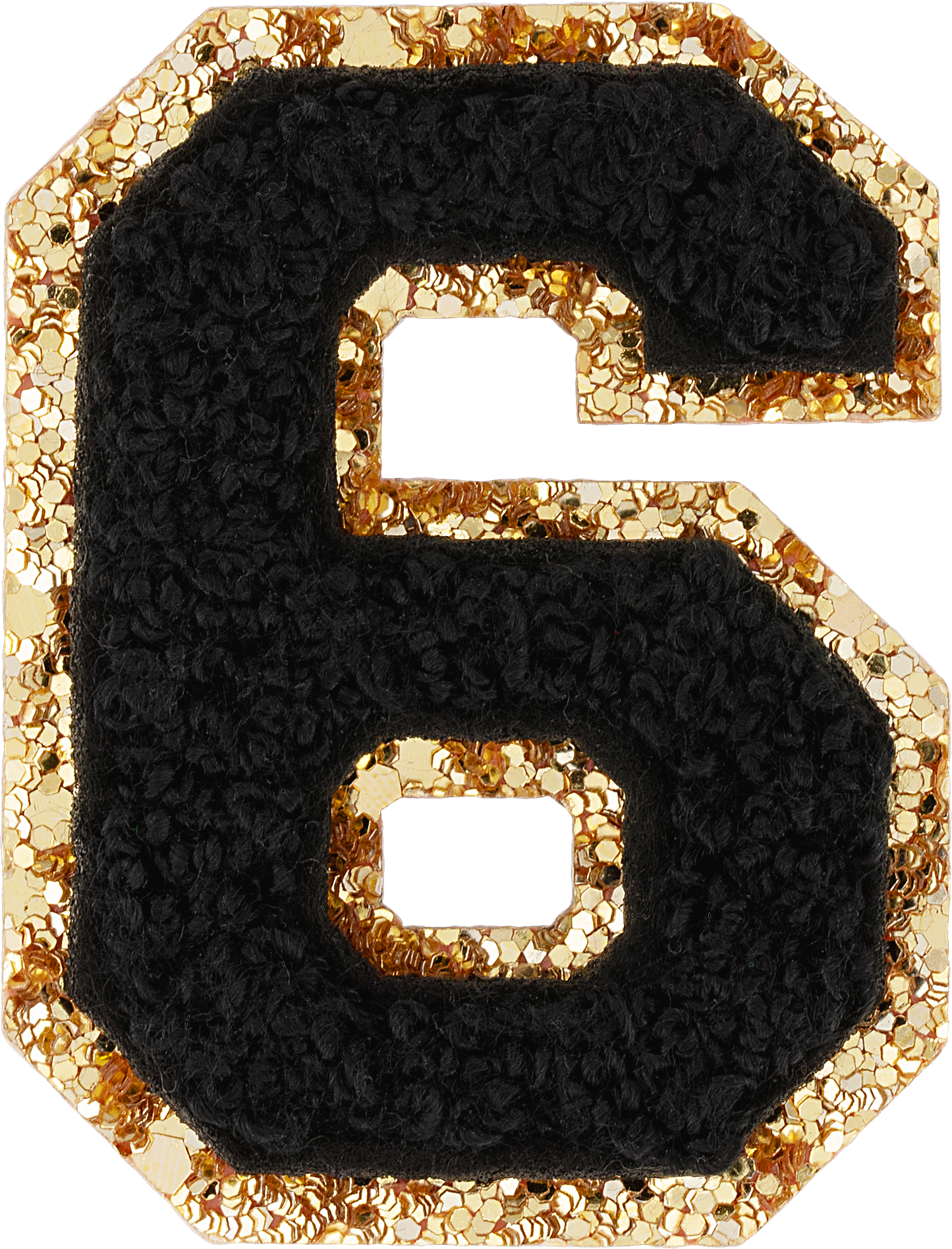 Noir Glitter Varsity Number Patch