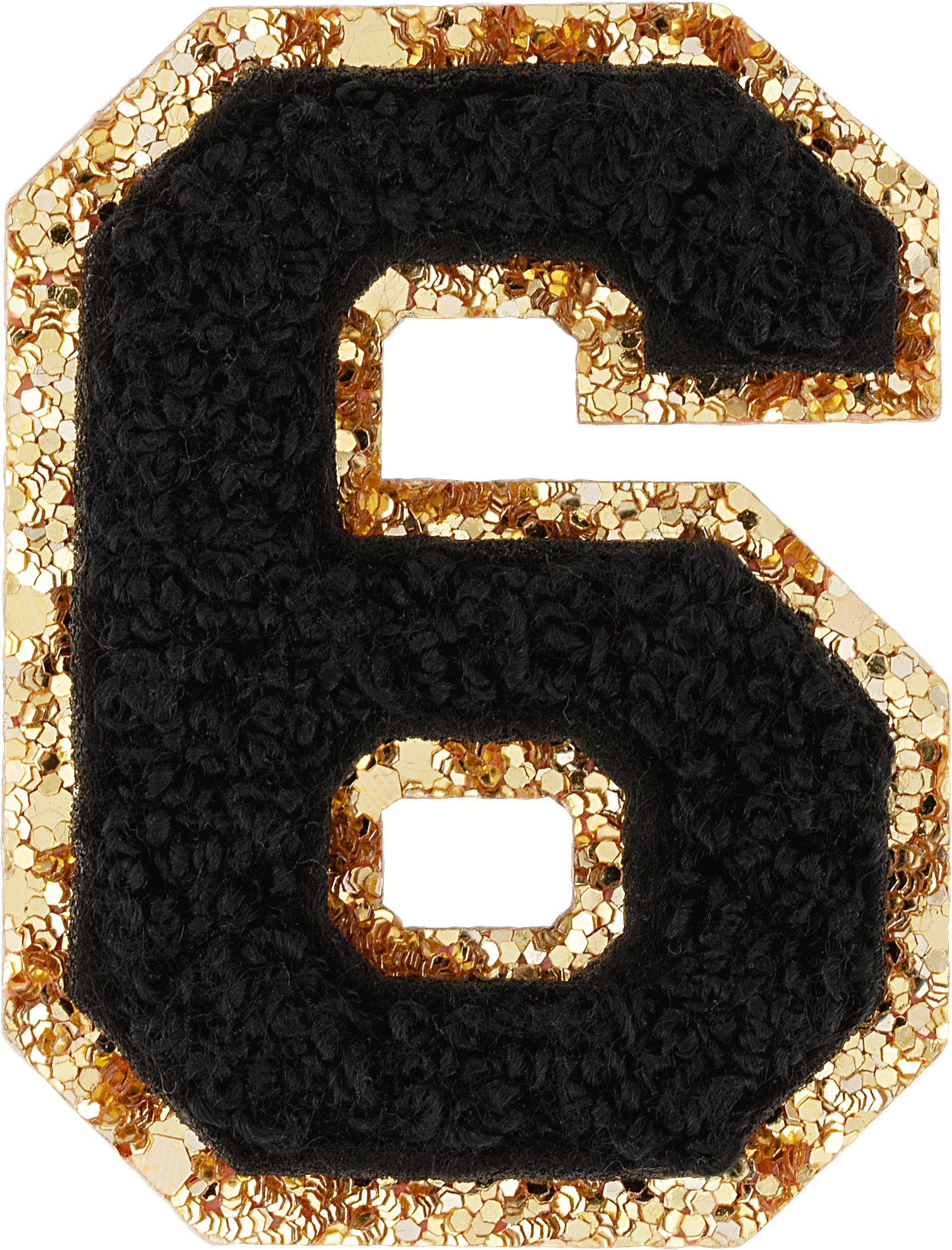 Noir Glitter Varsity Number Patch