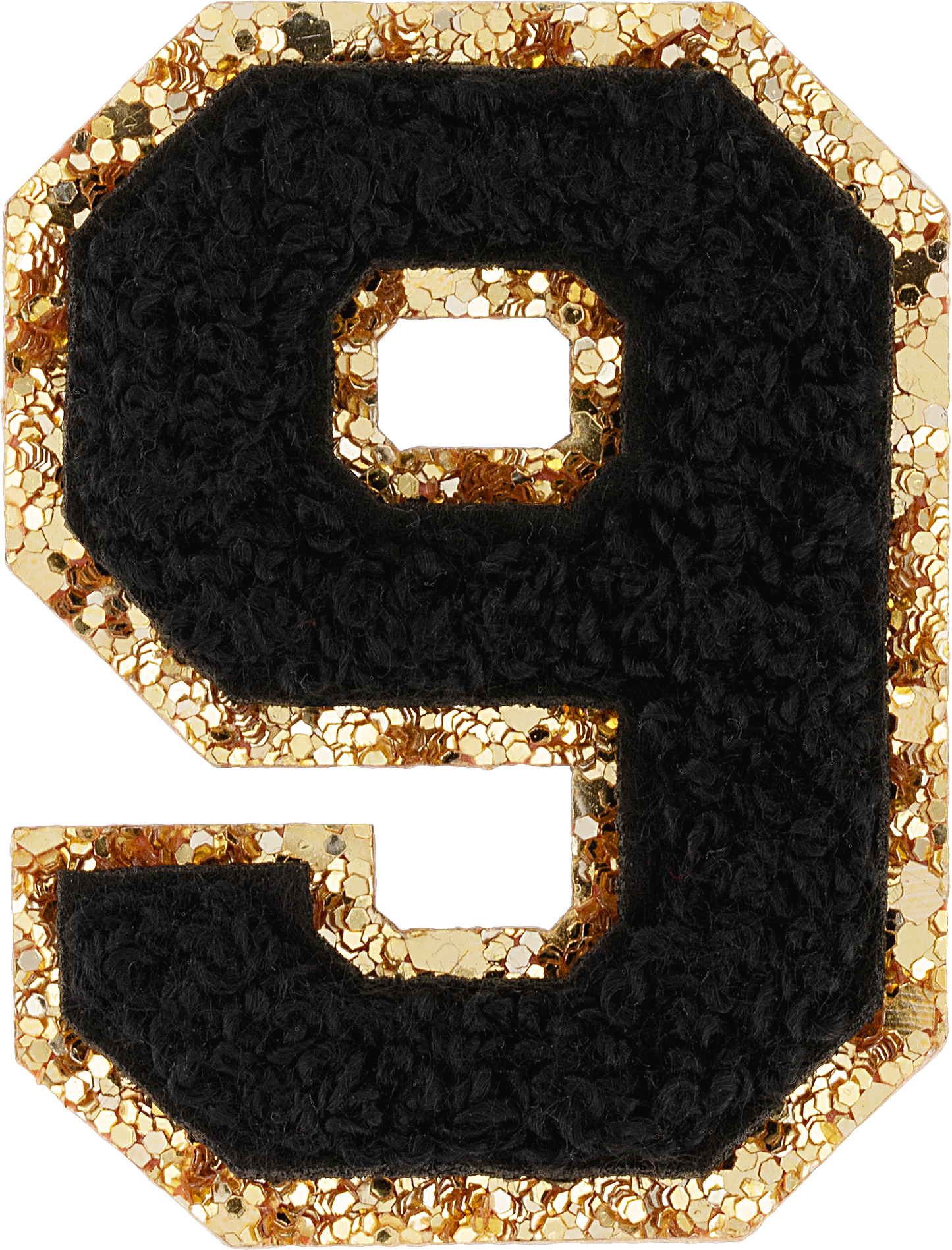 Noir Glitter Varsity Number Patch