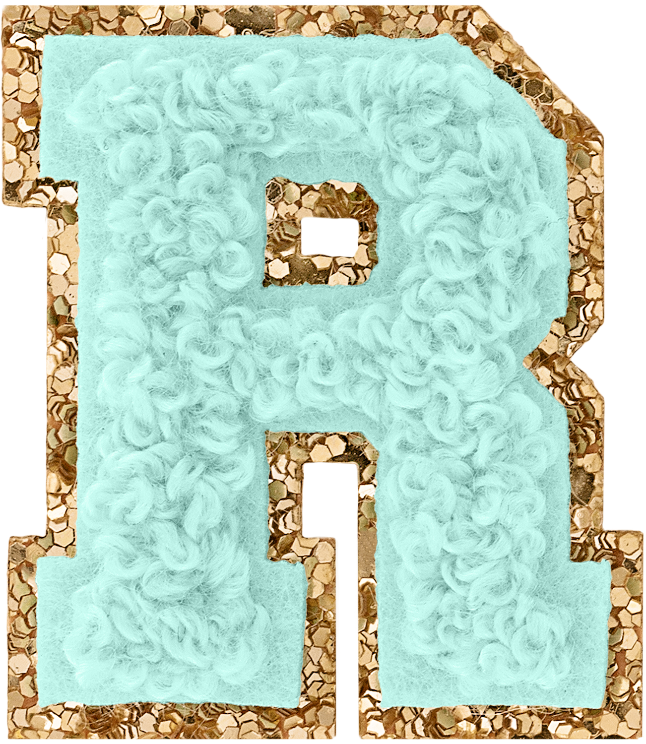 Cotton Candy Mini Glitter Varsity Letter Patch