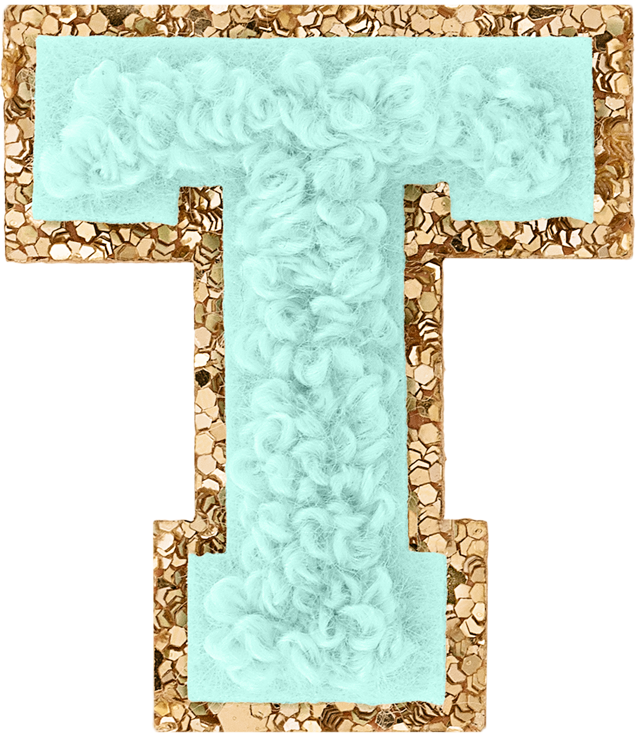 Cotton Candy Mini Glitter Varsity Letter Patch