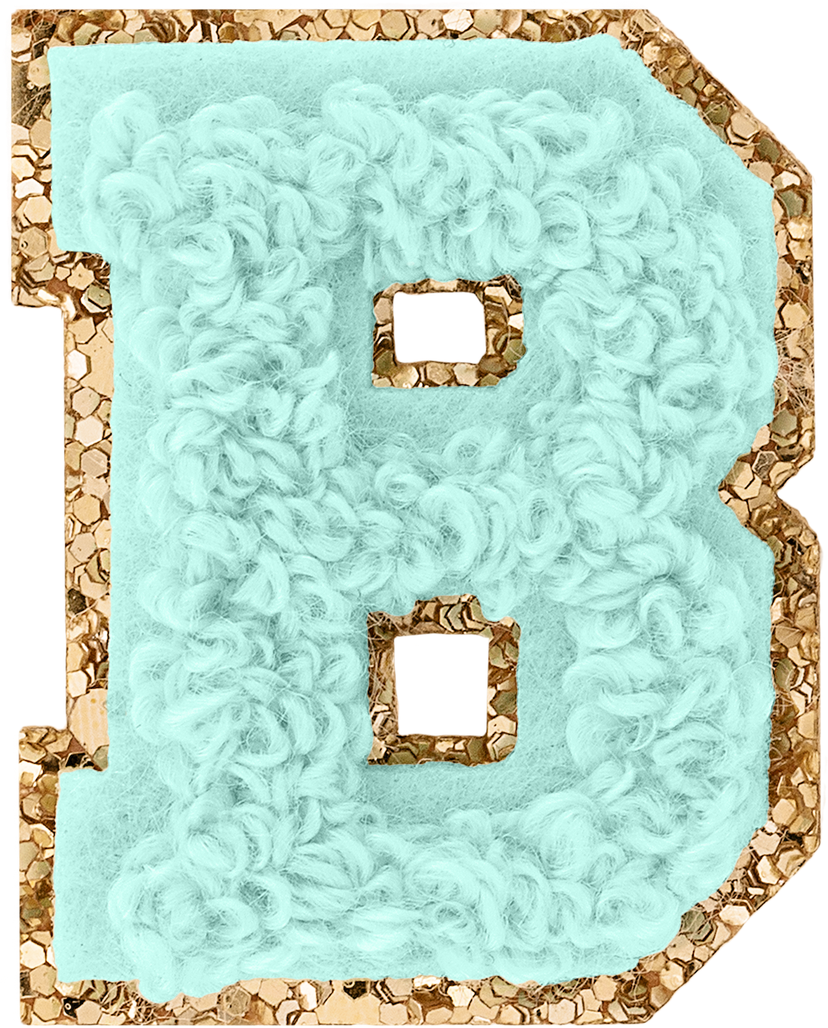 Cotton Candy Mini Glitter Varsity Letter Patch