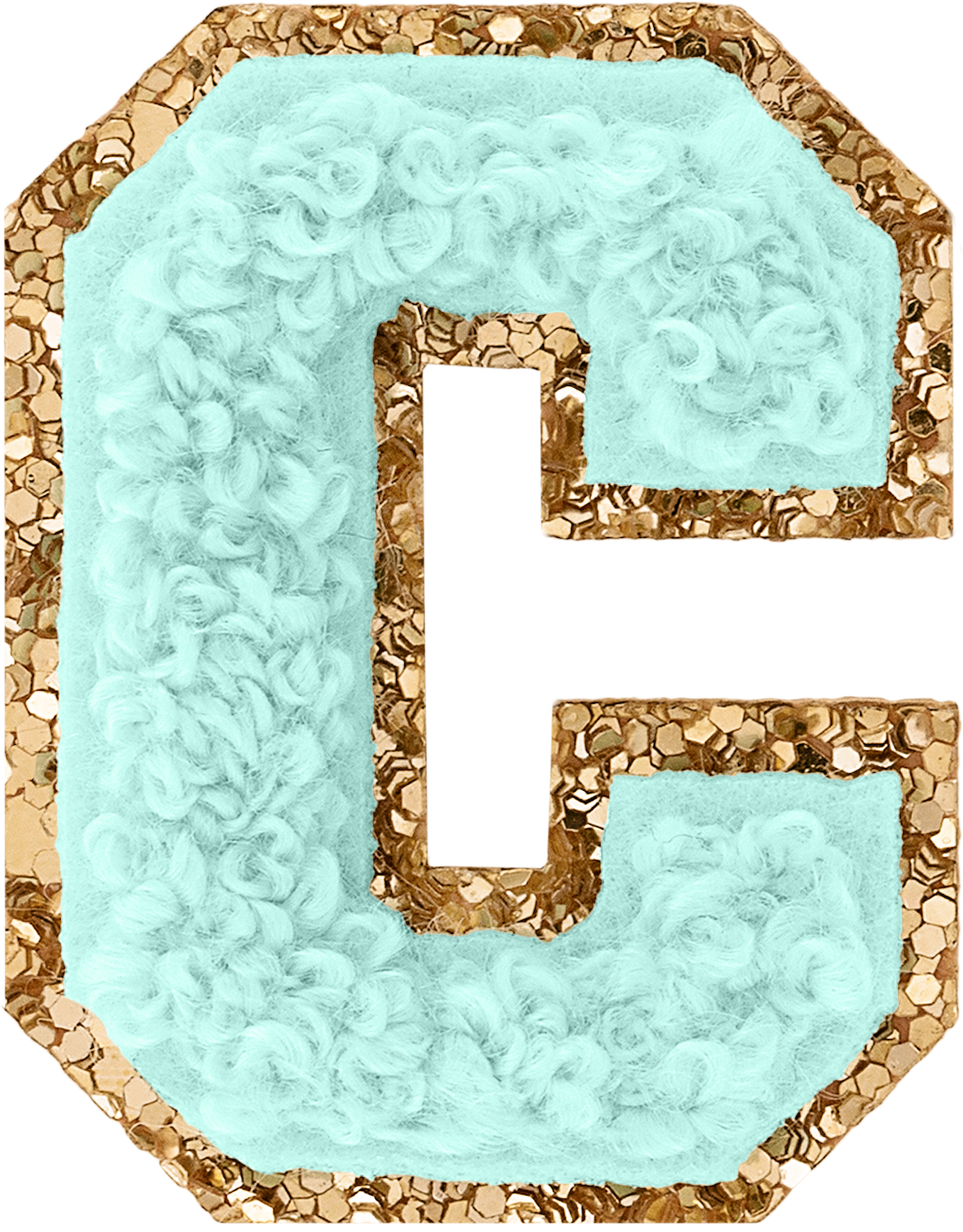 Cotton Candy Mini Glitter Varsity Letter Patch