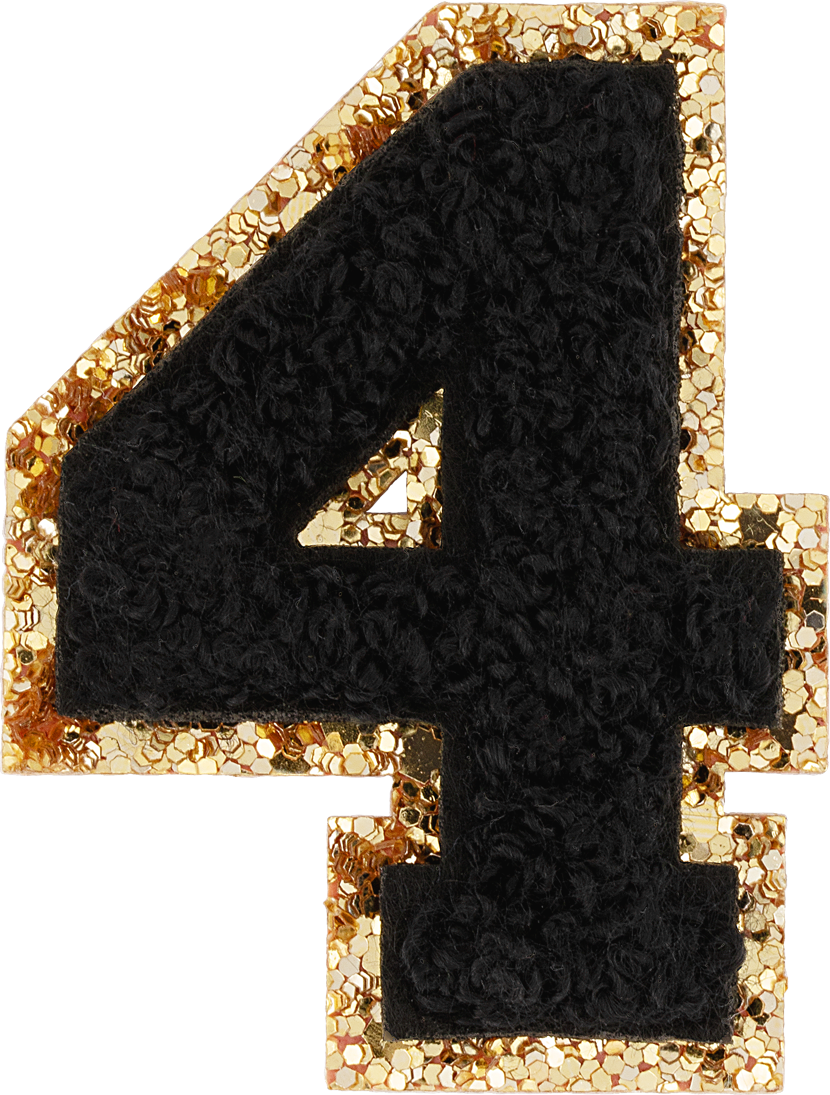 Noir Glitter Varsity Number Patch