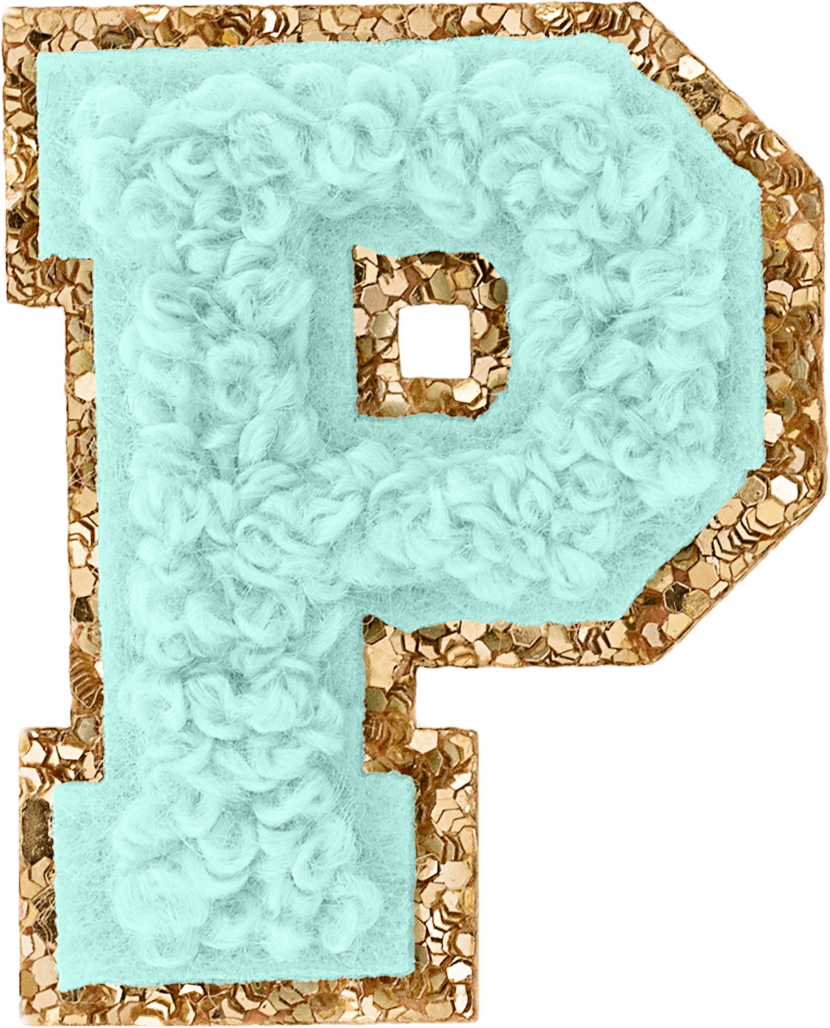 Cotton Candy Mini Glitter Varsity Letter Patch