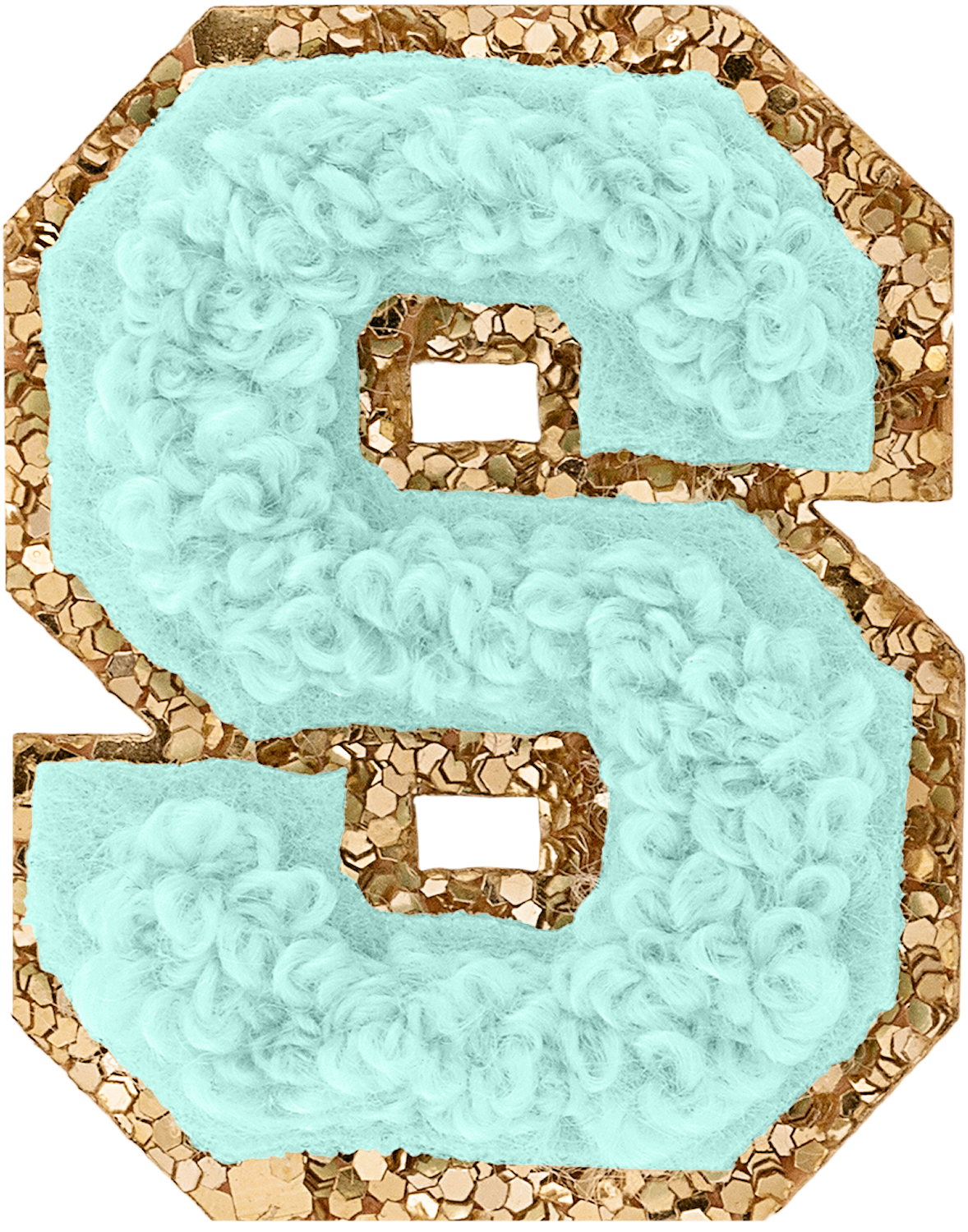 Cotton Candy Mini Glitter Varsity Letter Patch