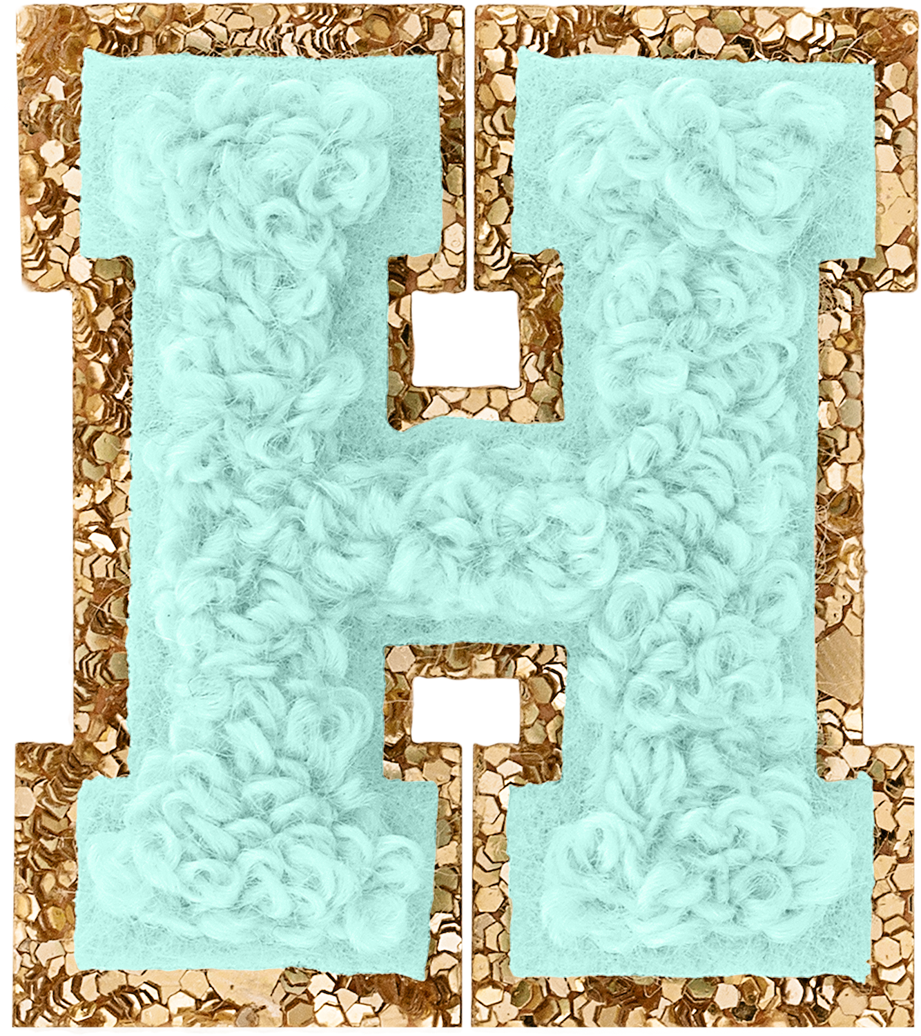 Cotton Candy Mini Glitter Varsity Letter Patch
