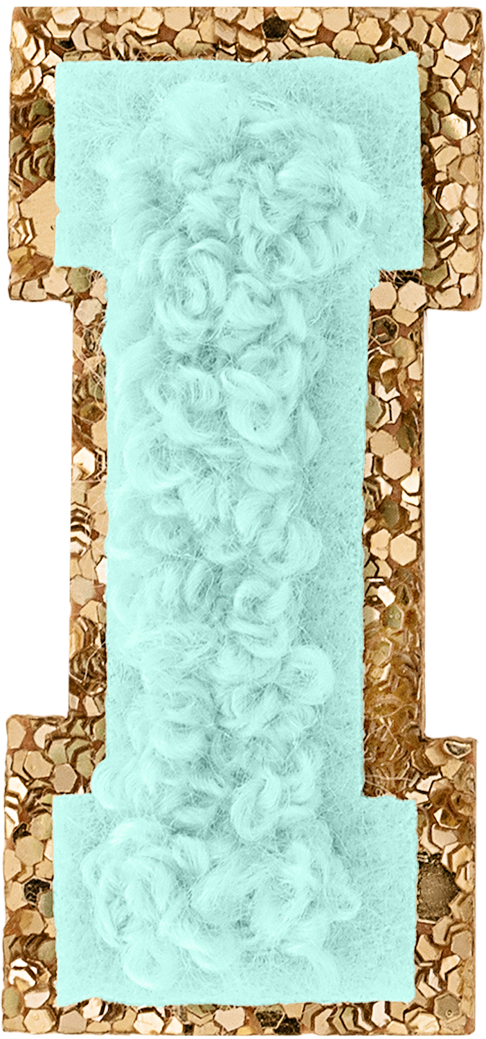 Cotton Candy Mini Glitter Varsity Letter Patch
