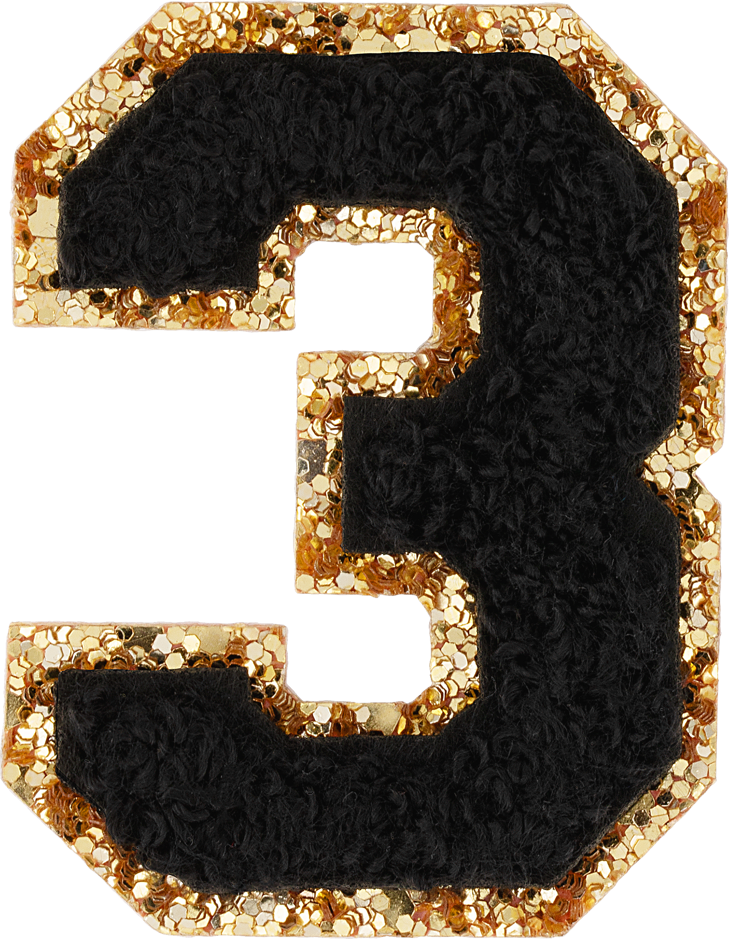 Noir Glitter Varsity Number Patch