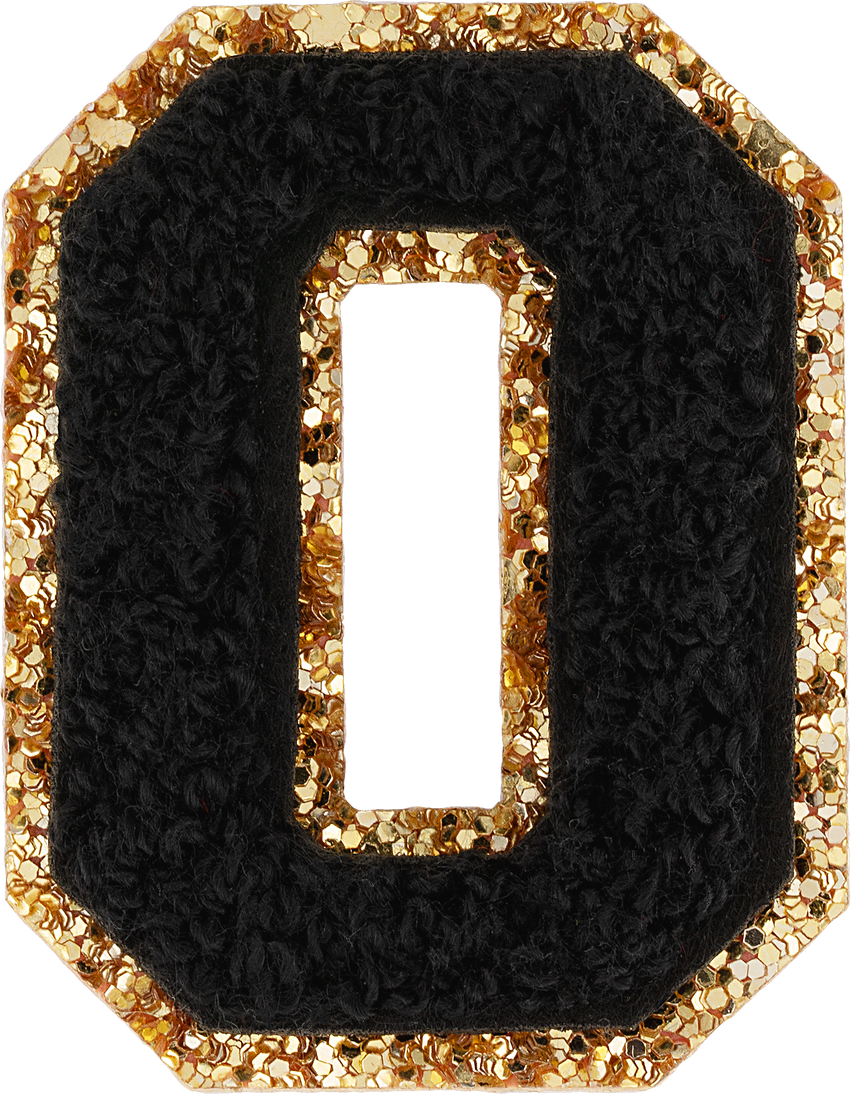 Noir Glitter Varsity Number Patch