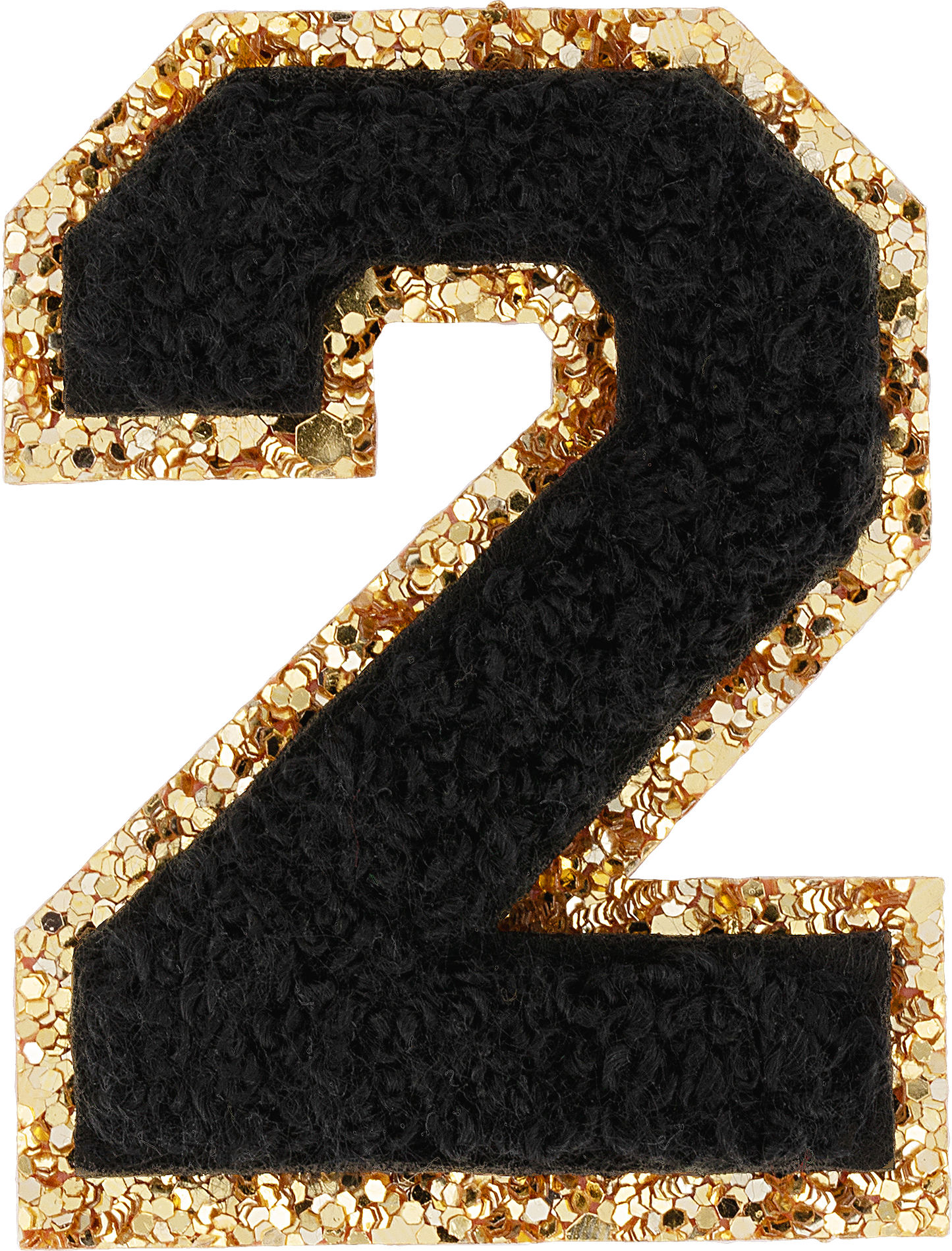 Noir Glitter Varsity Number Patch