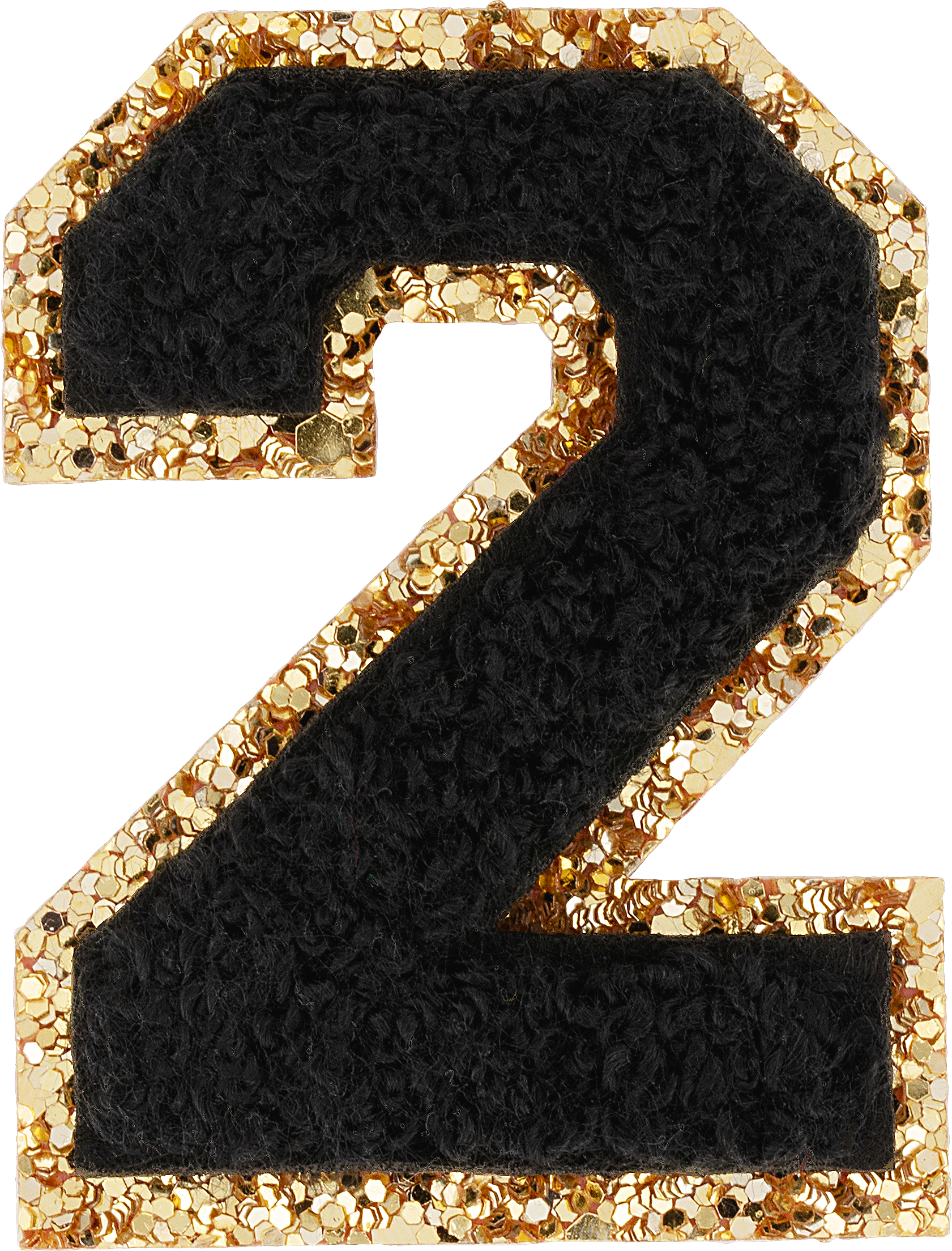 Noir Glitter Varsity Number Patch