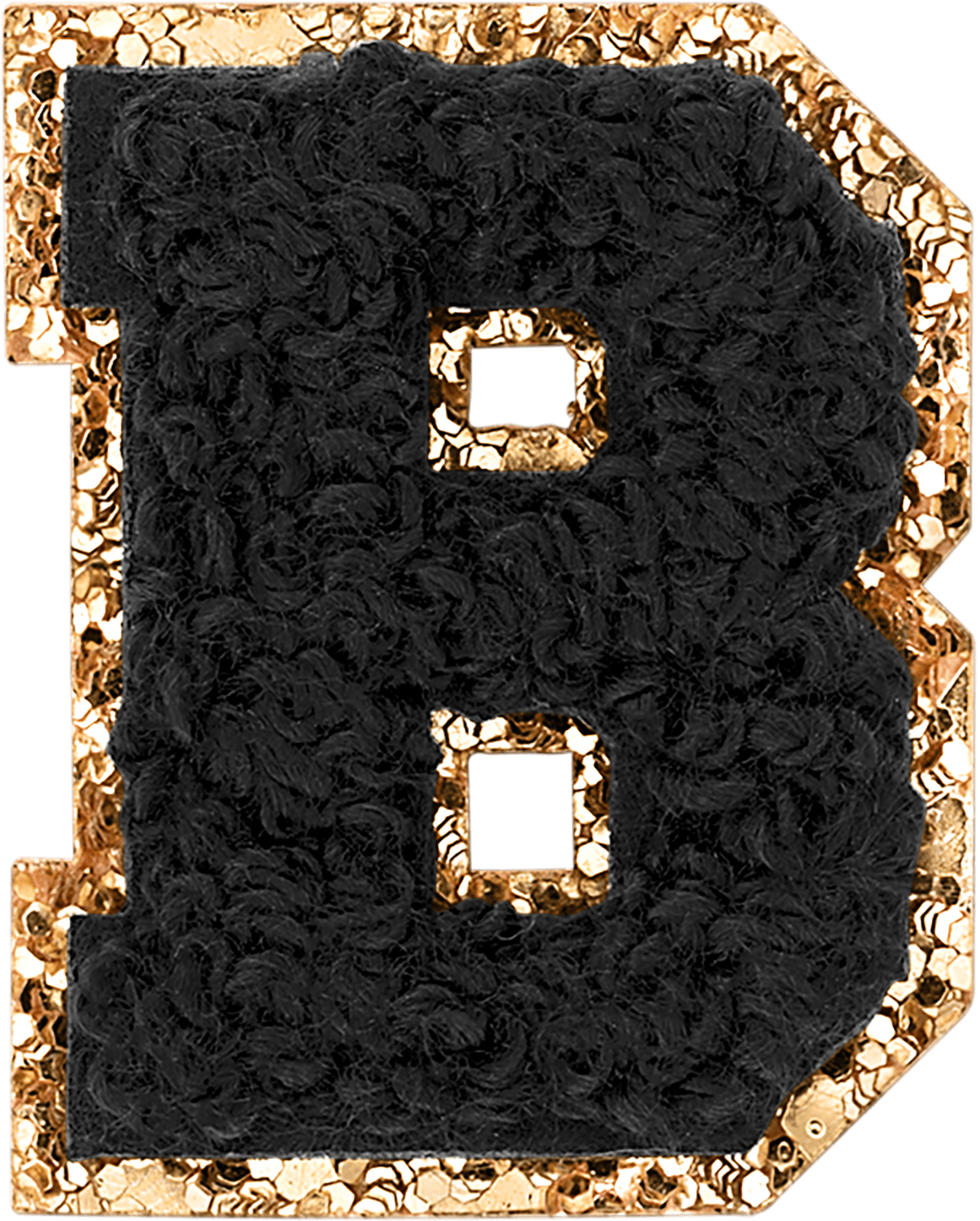 Noir Mini Glitter Varsity Letter Patch