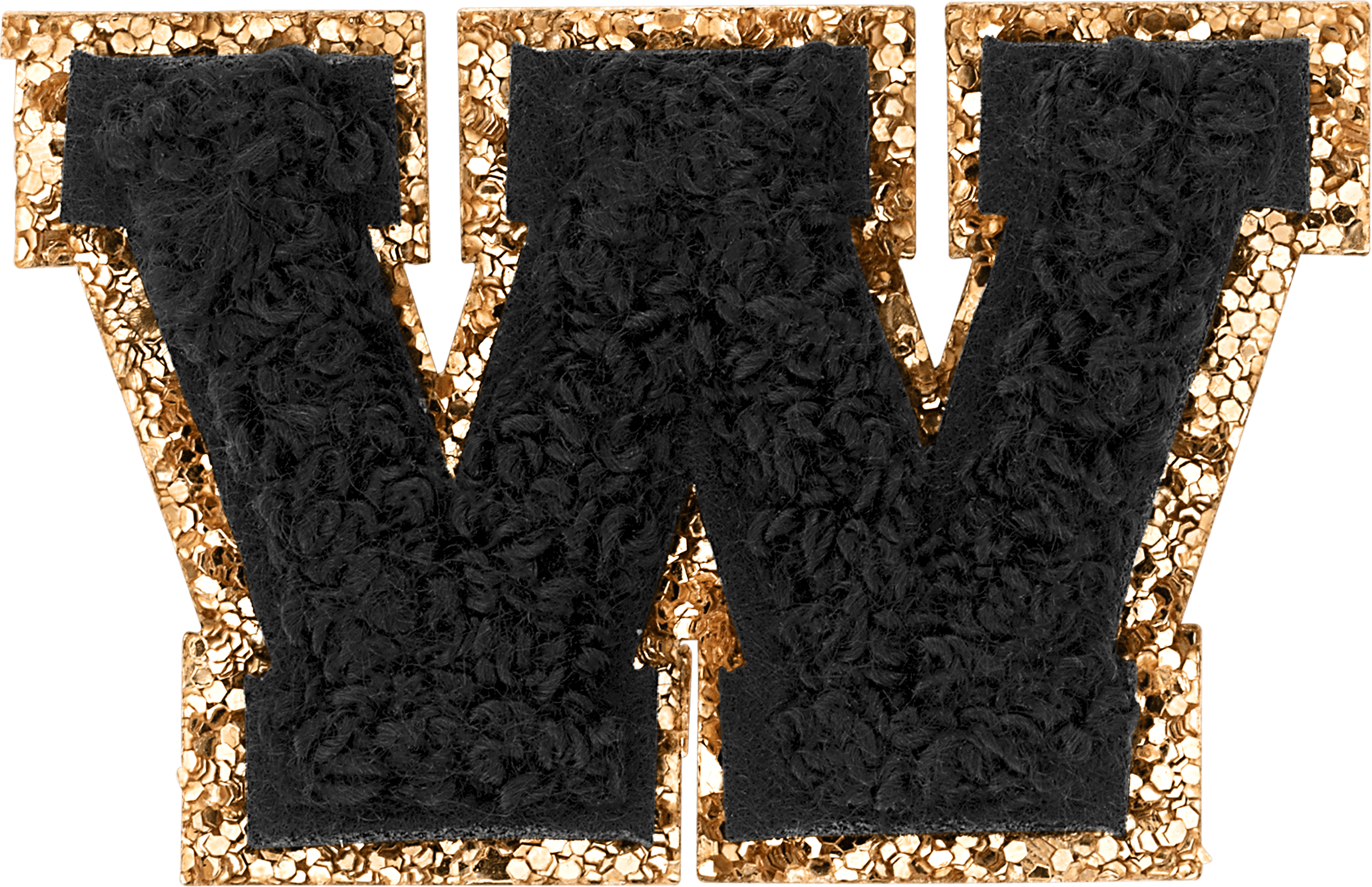 Noir Mini Glitter Varsity Letter Patch