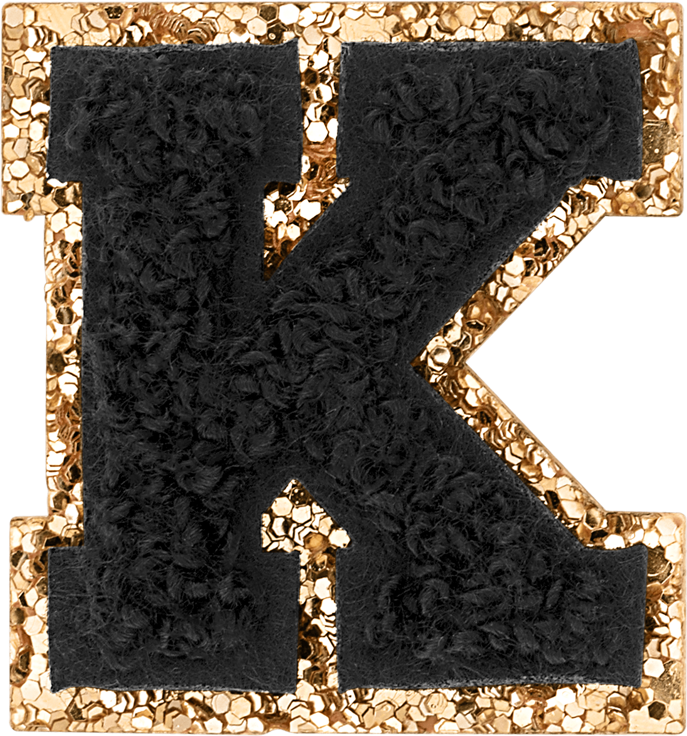 Noir Mini Glitter Varsity Letter Patch