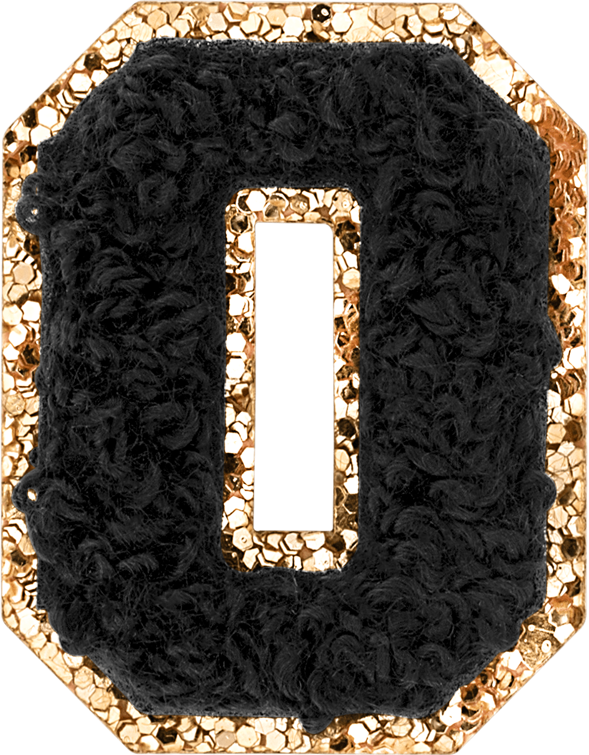 Noir Mini Glitter Varsity Letter Patch