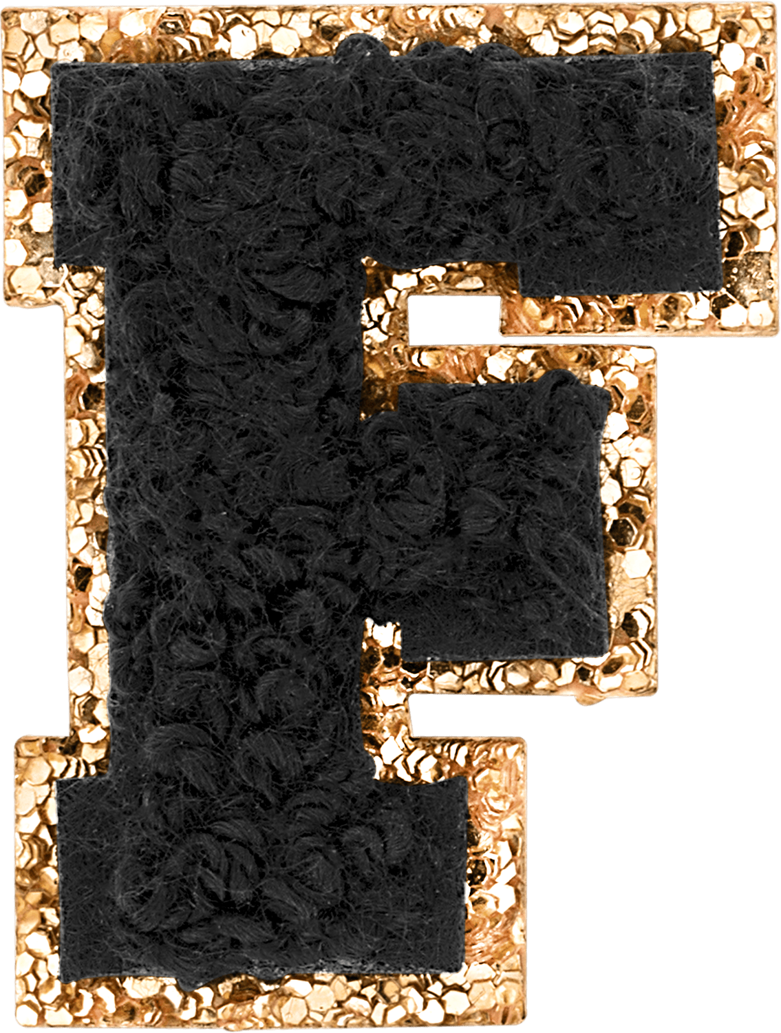 Noir Mini Glitter Varsity Letter Patch