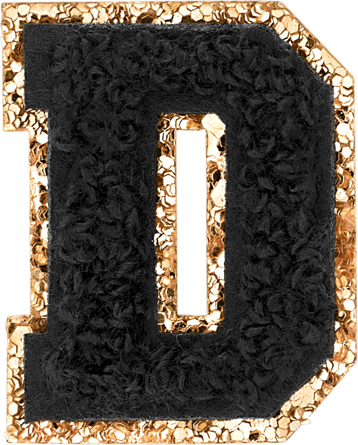 Noir Mini Glitter Varsity Letter Patch