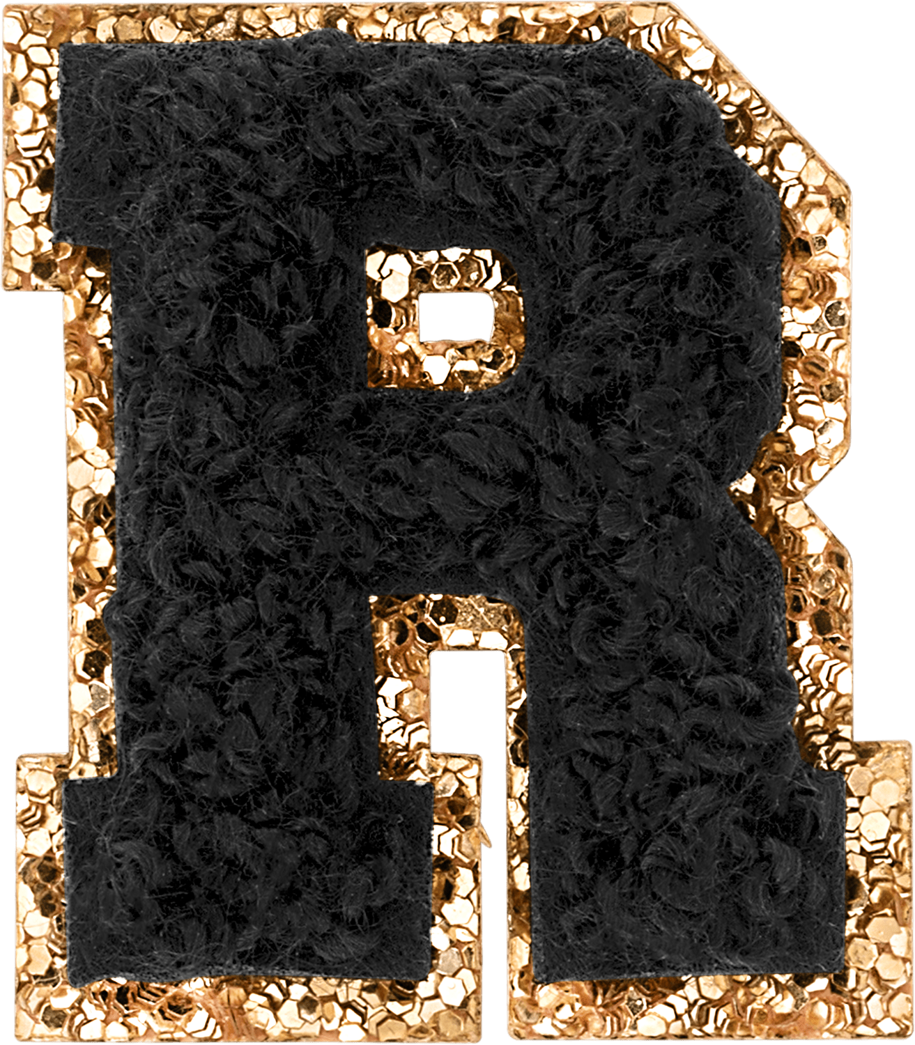 Noir Mini Glitter Varsity Letter Patch