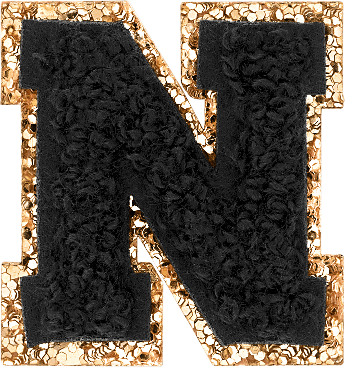 Noir Mini Glitter Varsity Letter Patch